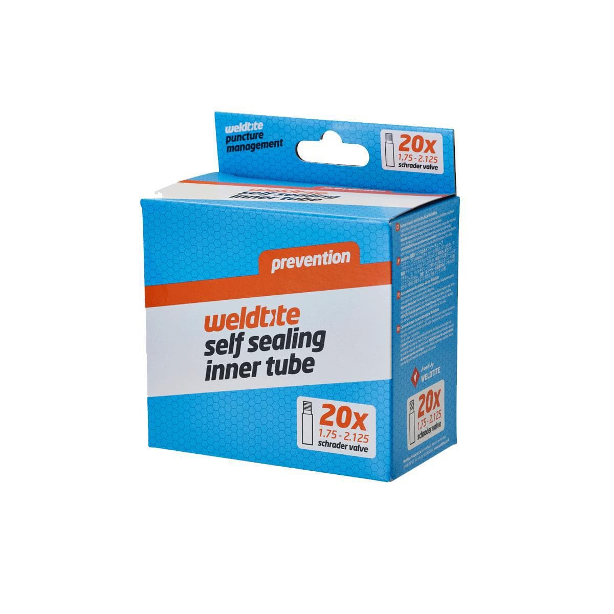 Weldtite 20" X 1.75 - 2.125" Self Sealing Innertube (Schrader):  20X1.75-2.125"