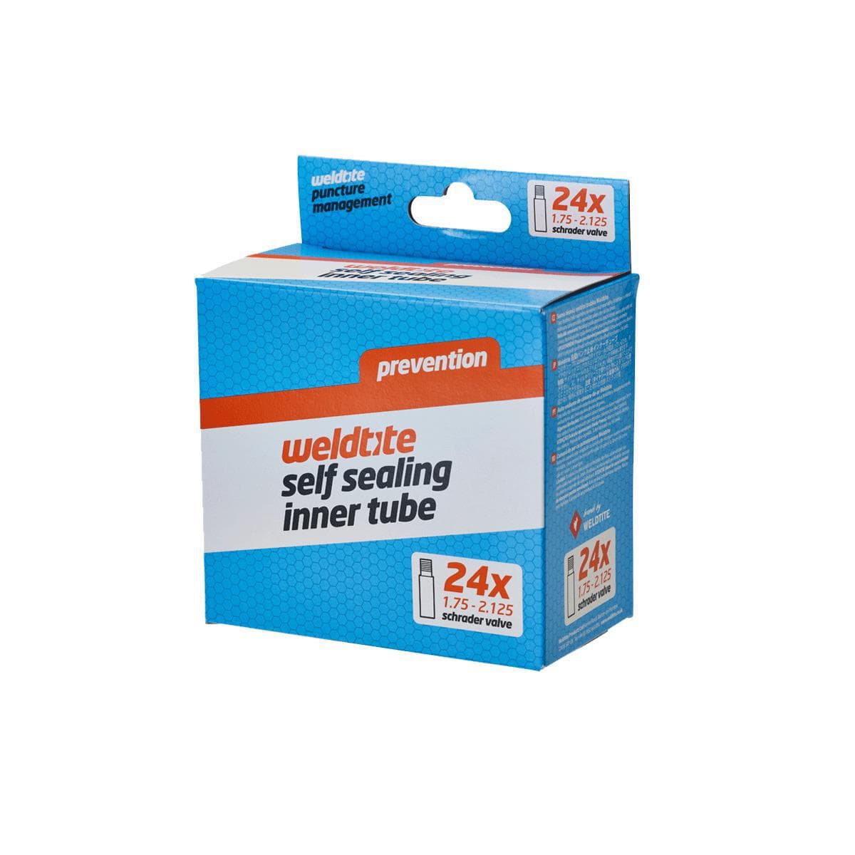 Weldtite 24" X 1.75 - 2.125" Self Sealing Innertube (Schrader):  24X1.75-2.125"