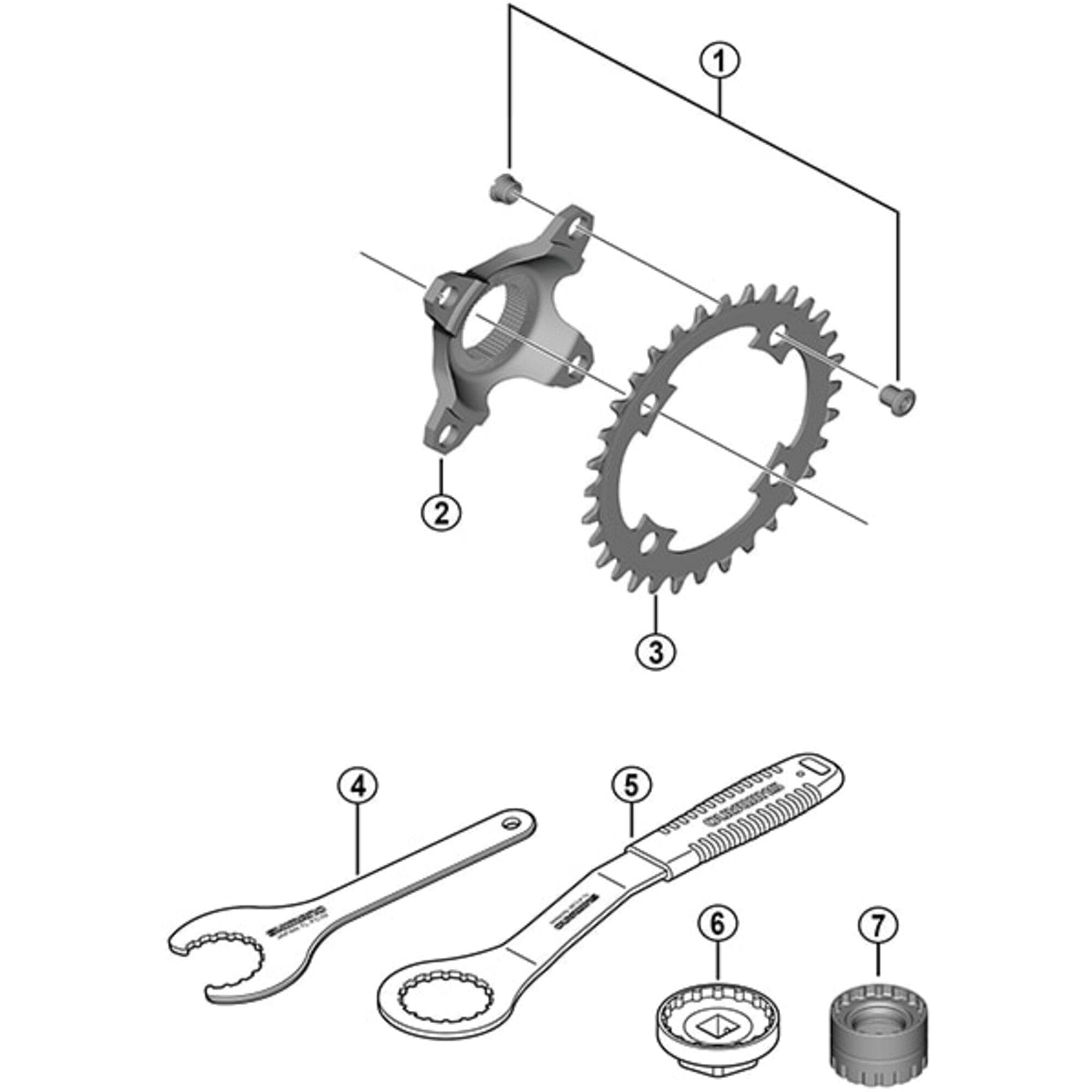 Shimano Spares TL-FC430 chainring installation tool for chainring for DU-EP801 / DU-EP600