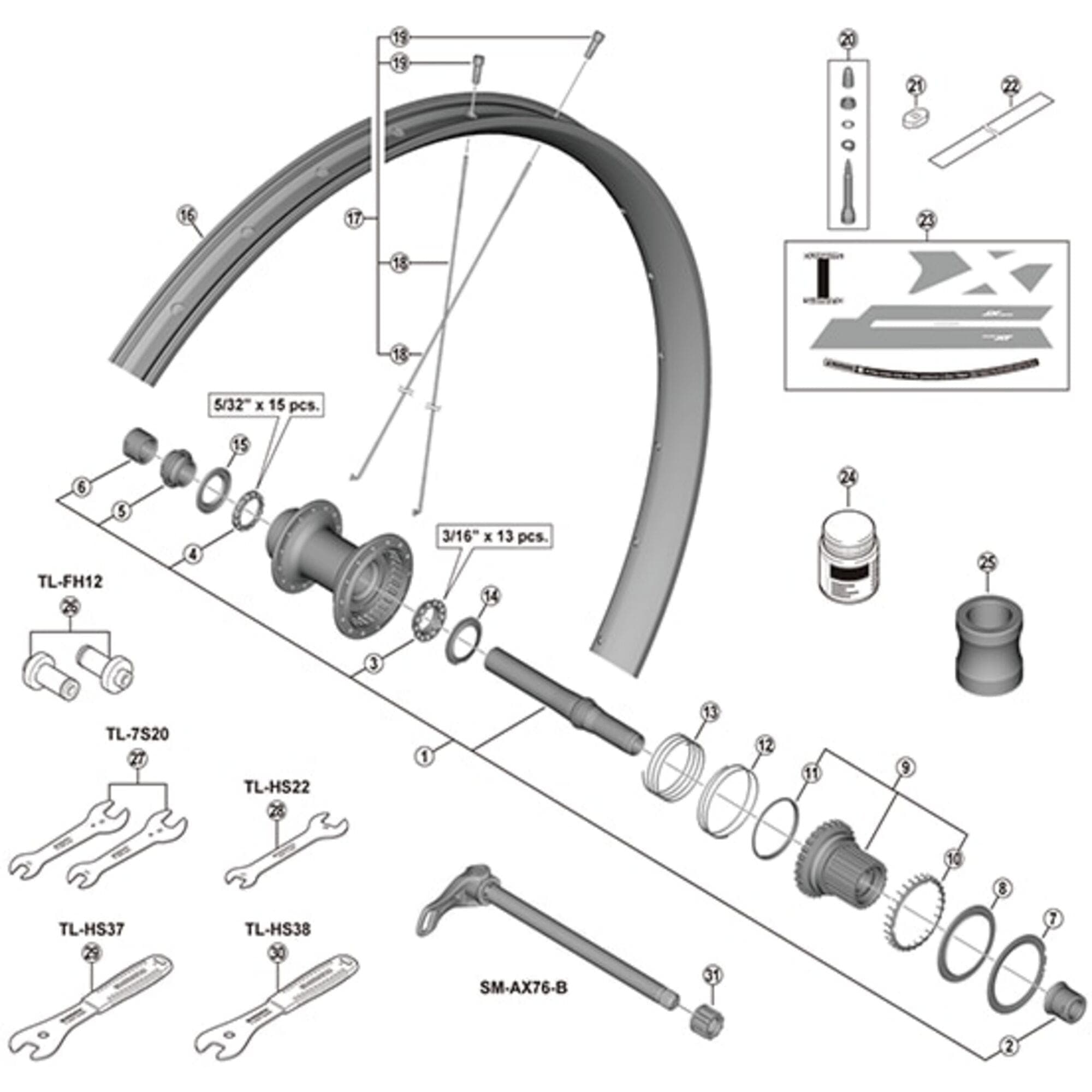 Shimano Workshop Cone spanner 24 x 17 mm for Saint hubs