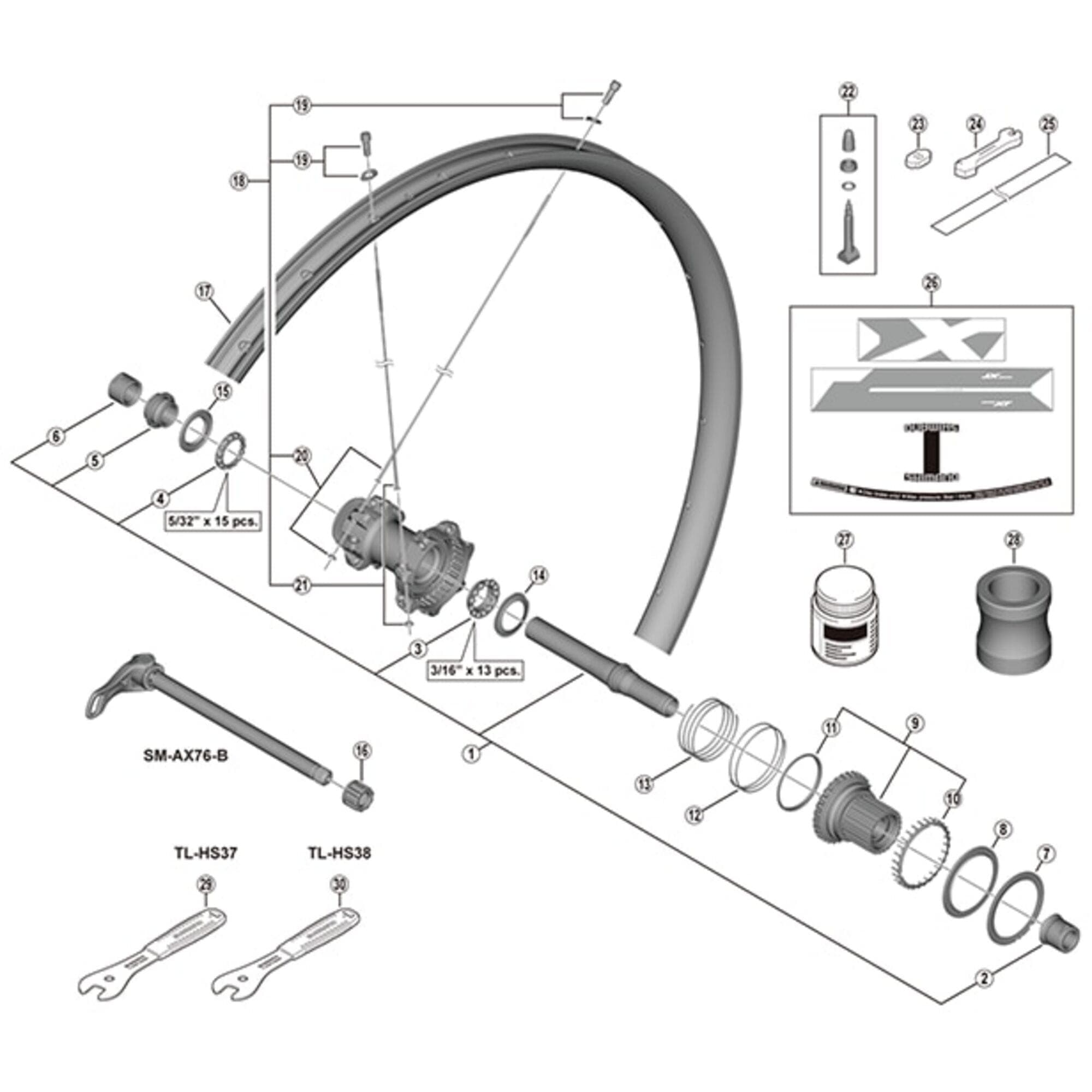 Shimano Workshop TL-HS38 cone spanner; 18 mm