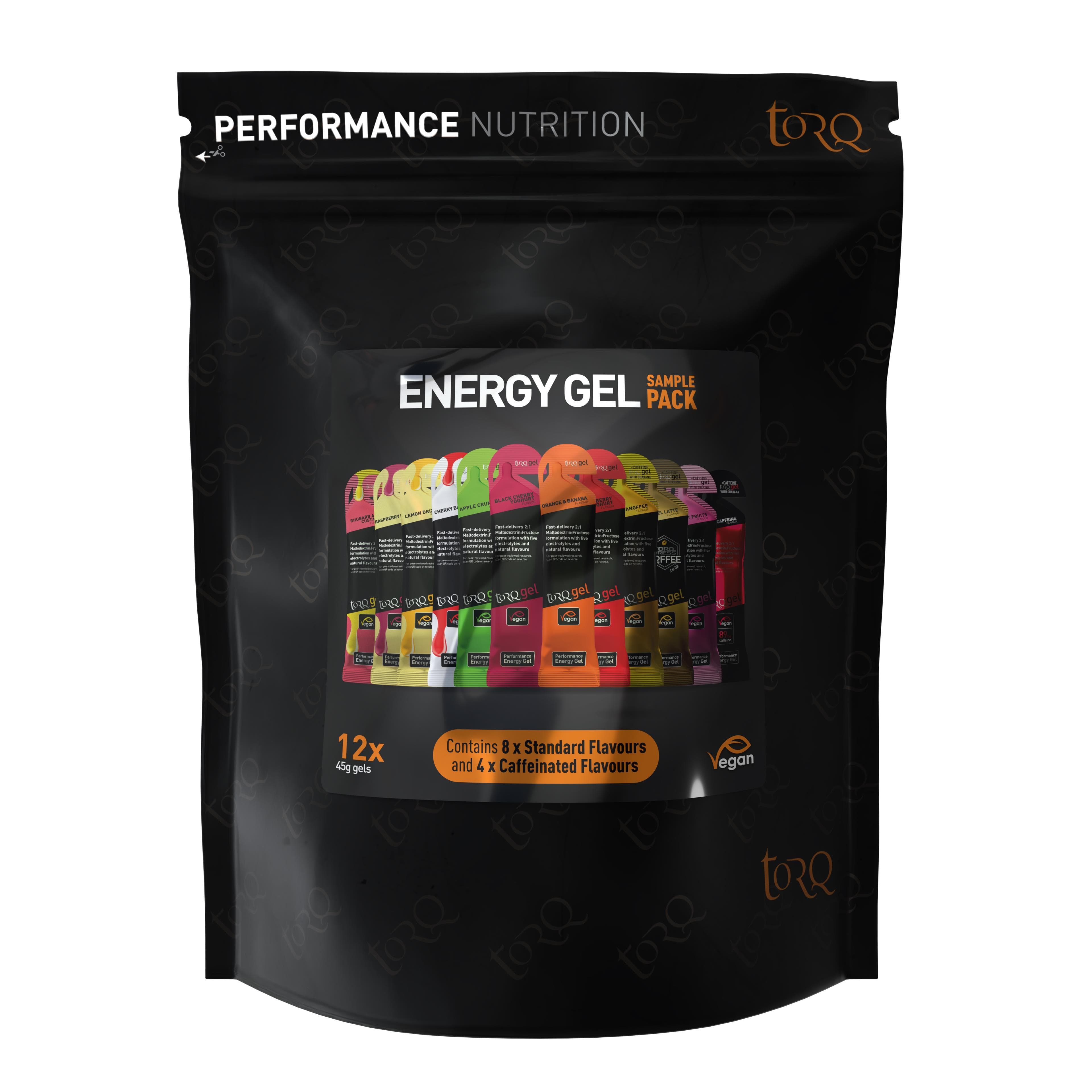 Torq Gel Taster Pack - 12 Flavours [8 Regular/4 Natural Caffeine]:
