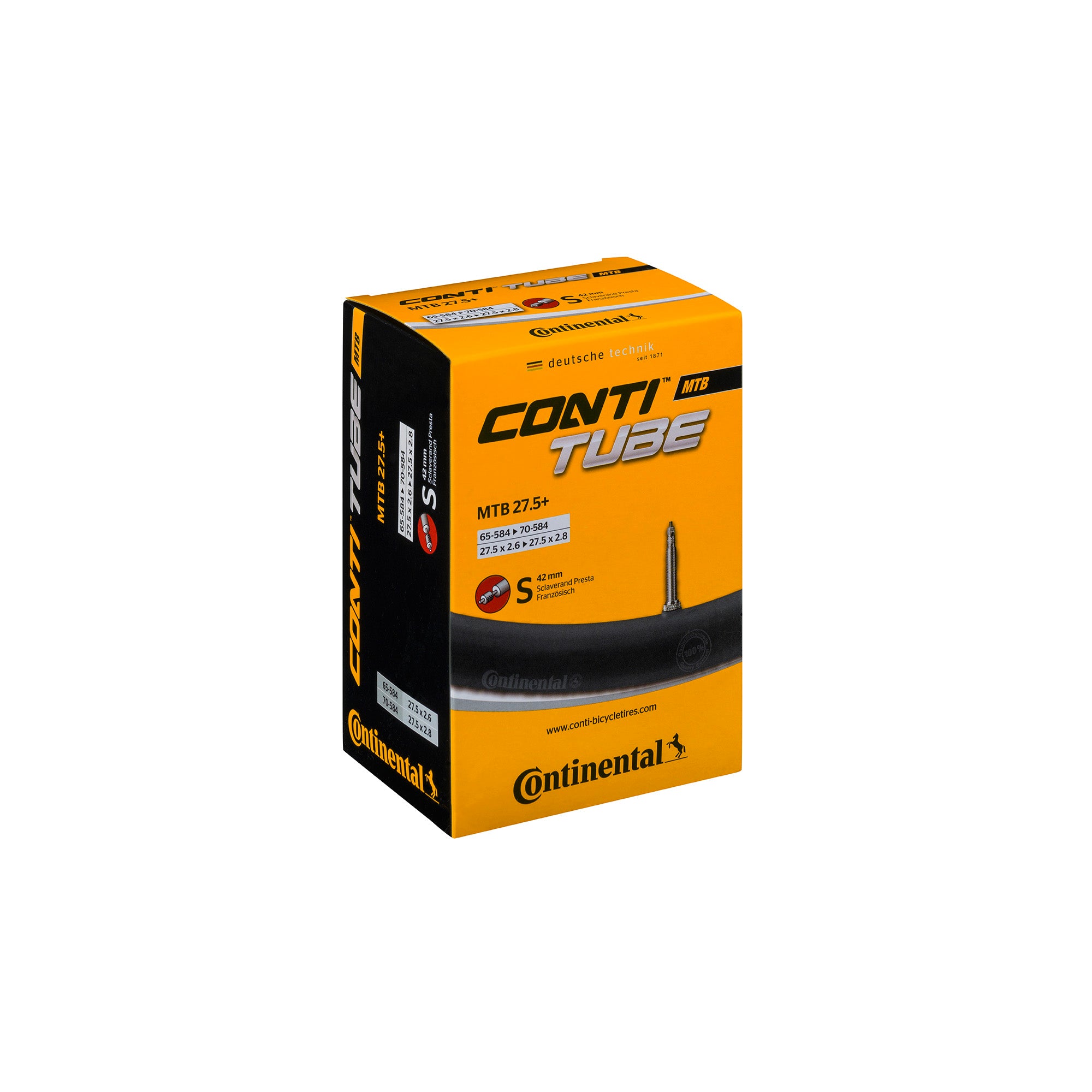 Continental MTB Tube Light - Presta 42mm Valve: BLACK 26X1.75-2.50"
