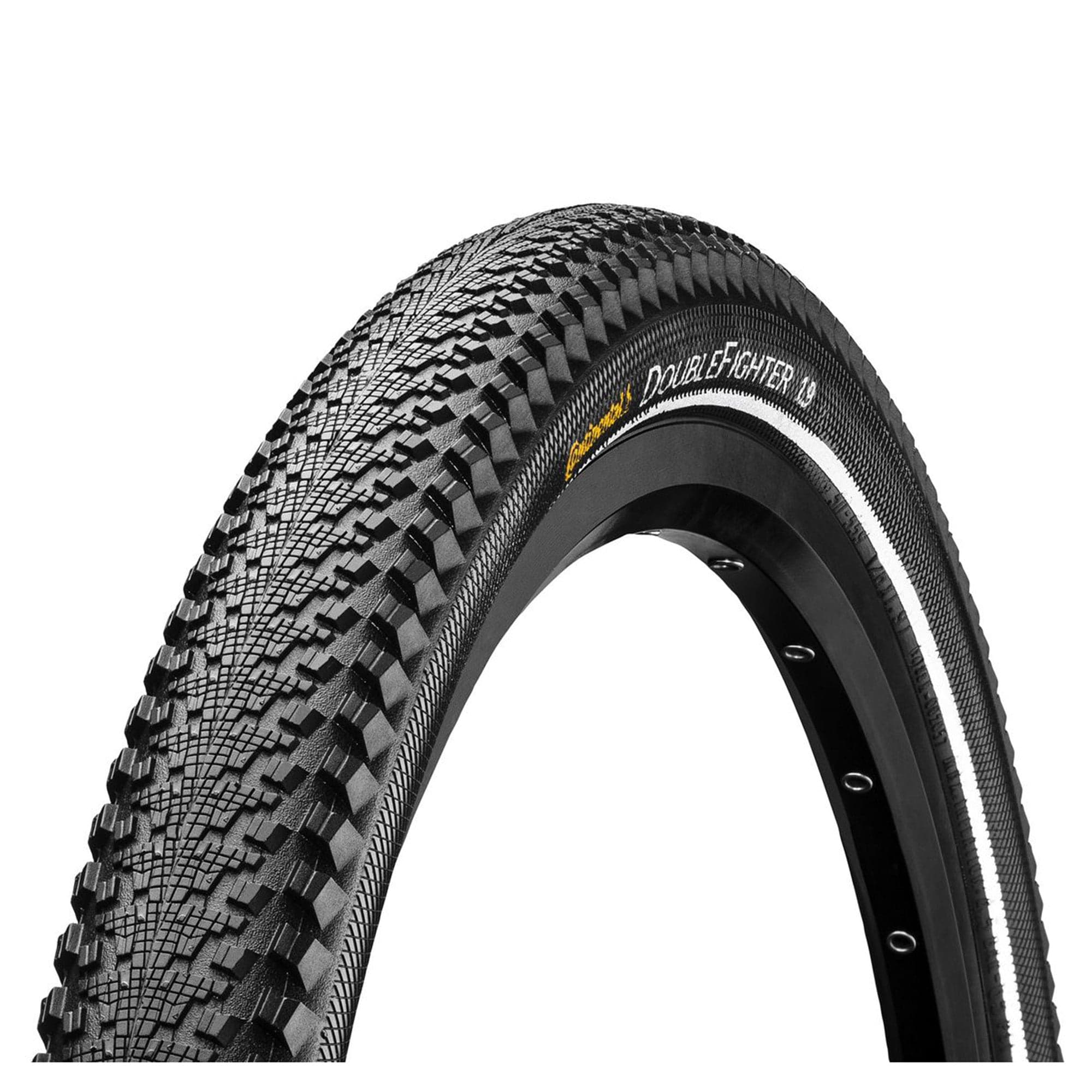 Continental DoubleFighter III Reflex Tyre - Wire Bead: BLACK/BLACK REFLEX 24X1.75"