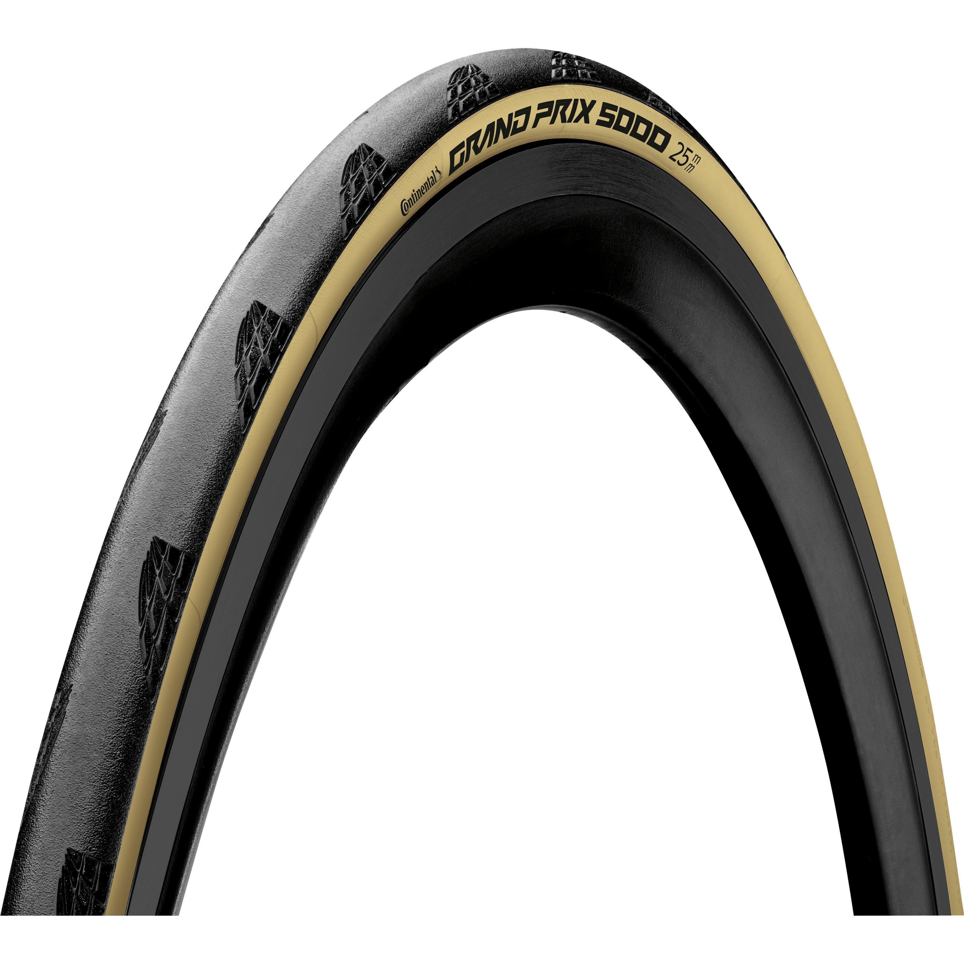 Continental Grand Prix 5000 All-Season Tubeless Ready Foldable Tyre 2022: Black/Cream 700X28C