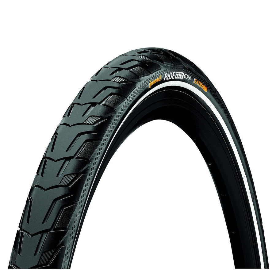 Continental Ride City Reflex Tyre - Wire Bead: Black/Black Reflex