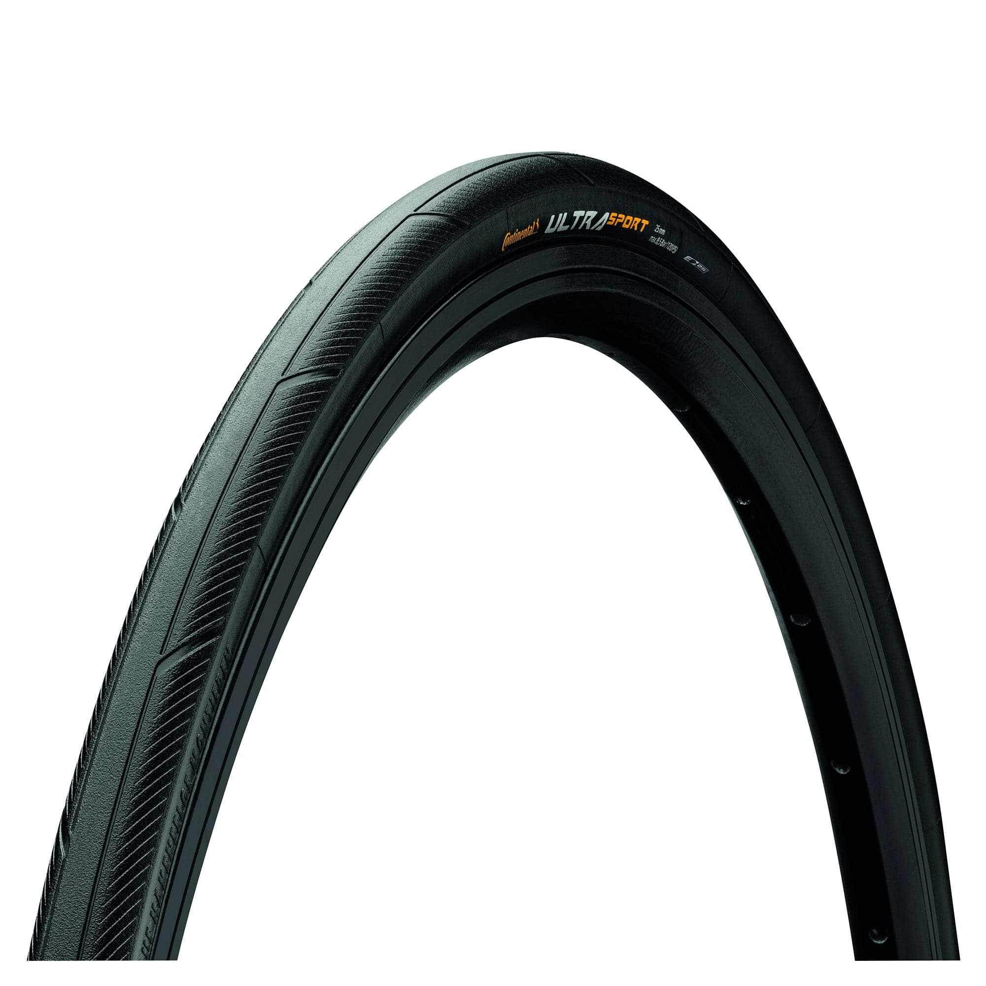 Continental Ultra Sport III Tyre - Wire Bead PureGrip Compound 2025: BLACK/BLACK - 700c
