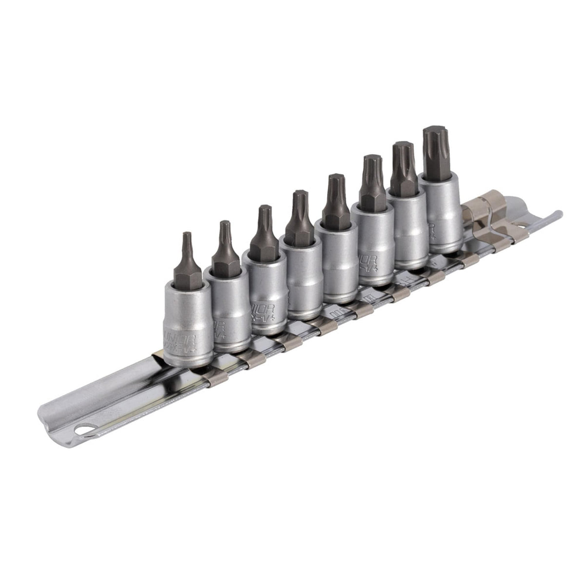 UNIOR Hex Screwdriver Socket Set 1/4" On Rail 2024: GREY 2.5, 3, 4, 5, 6, 7