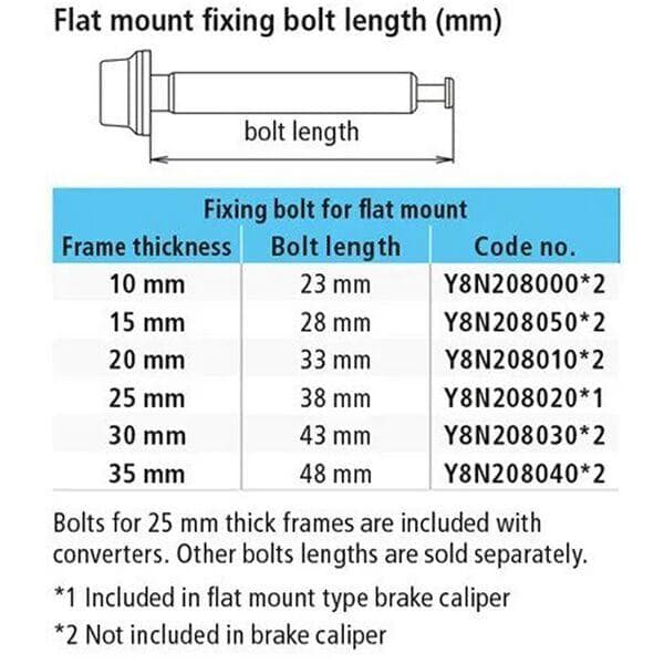 Shimano BR-RS505 Caliper Fixing Bolt C for 10mm Rear Mount Thickness - Y8N208000
