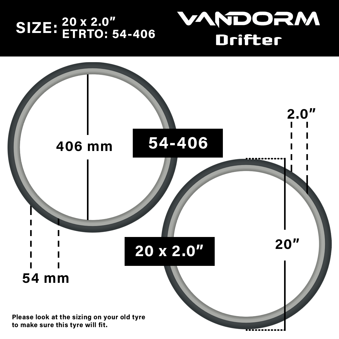Vandorm Drifter BMX Tyre - 20" x 2.00"
