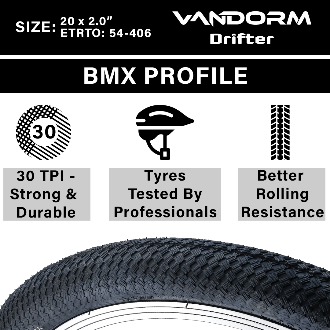 Vandorm Drifter BMX Tyre - 20" x 2.00"