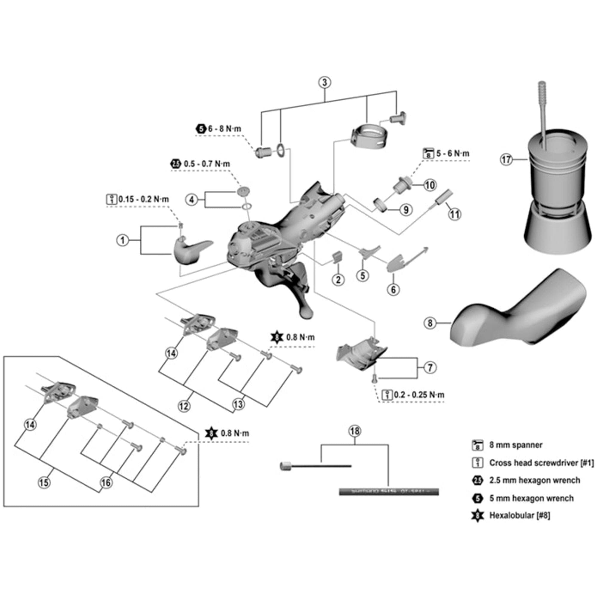 Shimano Spares ST-R7020 bracket covers; pair