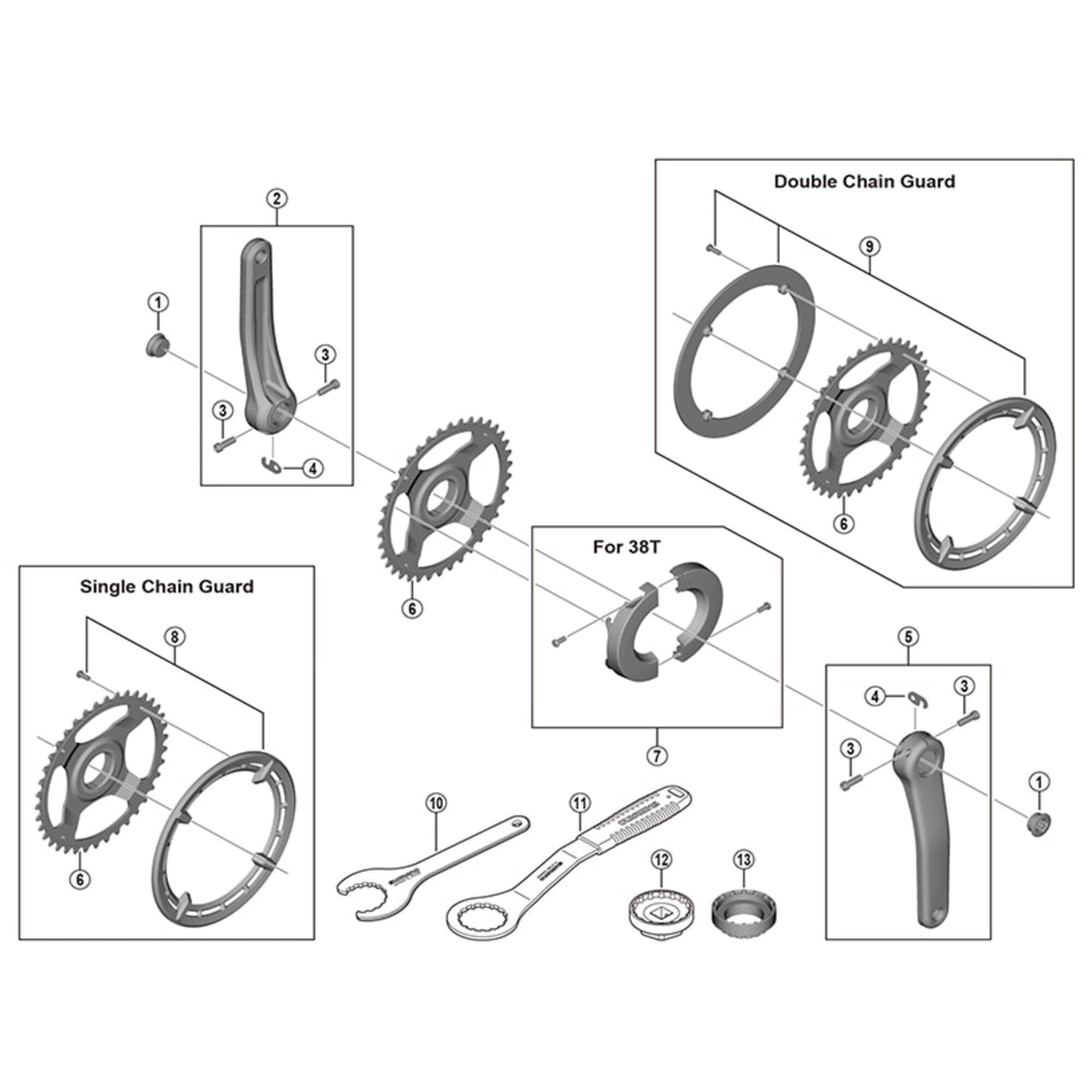 Shimano Spares FCE6100 left hand crank arm unit