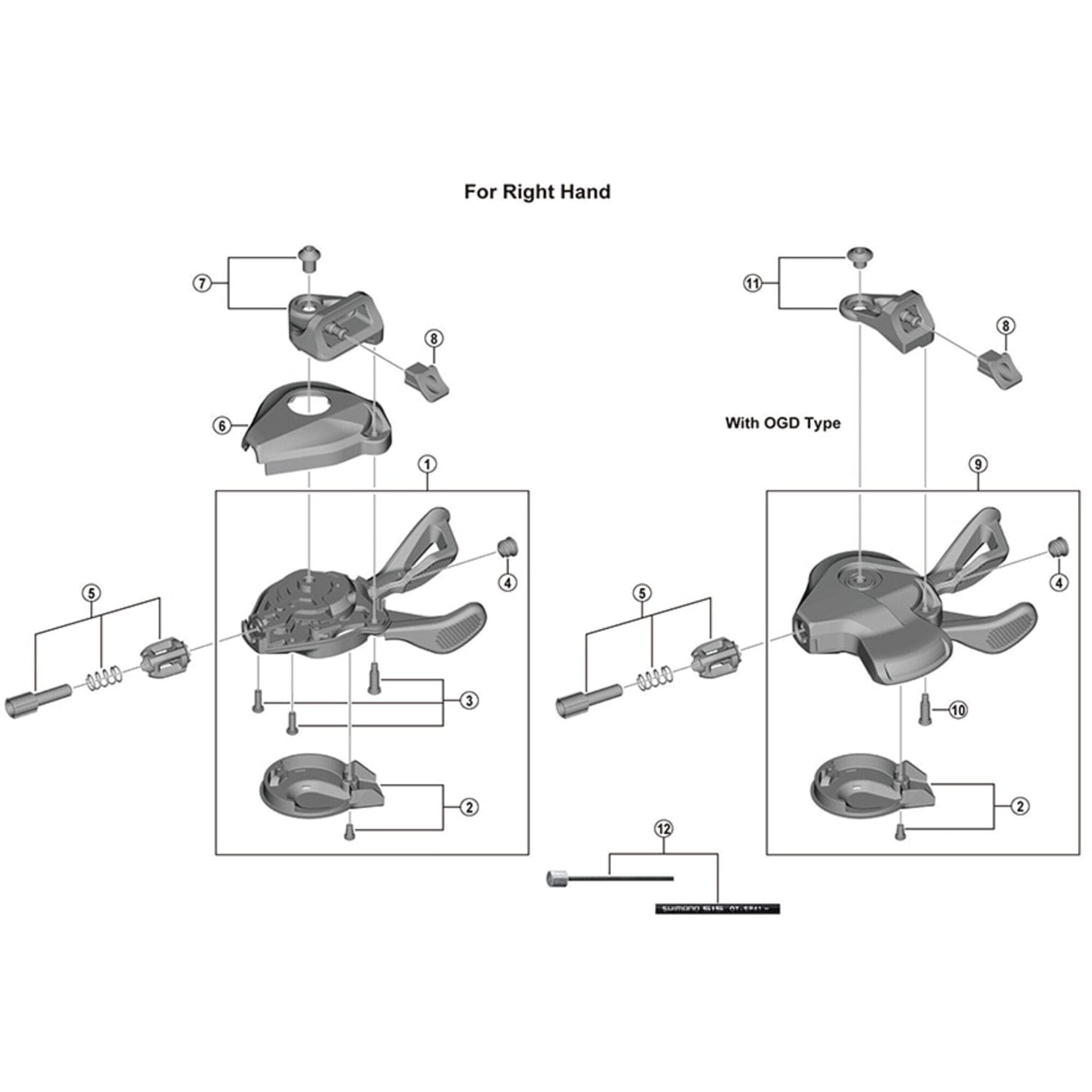 Shimano Spares SL-M6100 right hand shifting lever unit