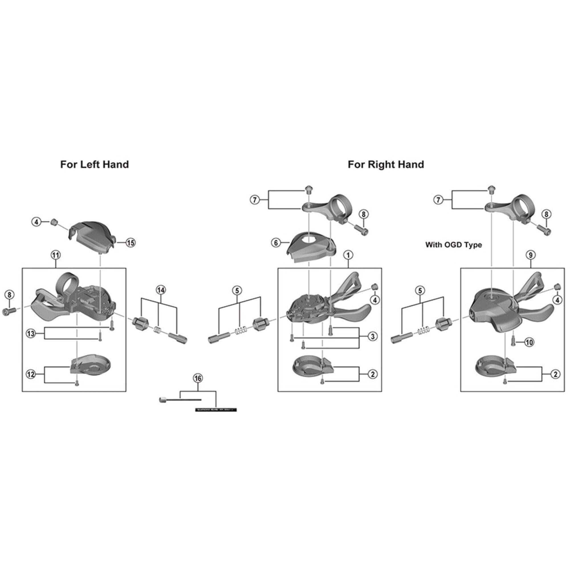 Shimano Spares SL-M5100 right hand shifting lever unit for with OGD type