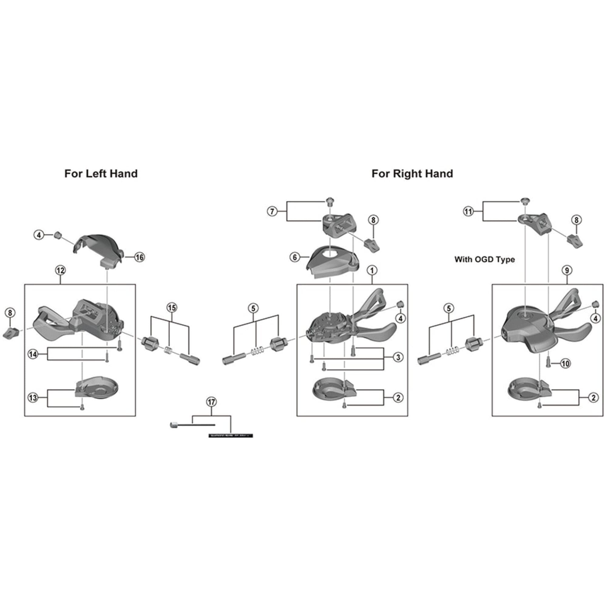 Shimano Spares SL-M5100-I left hand shifting lever unit