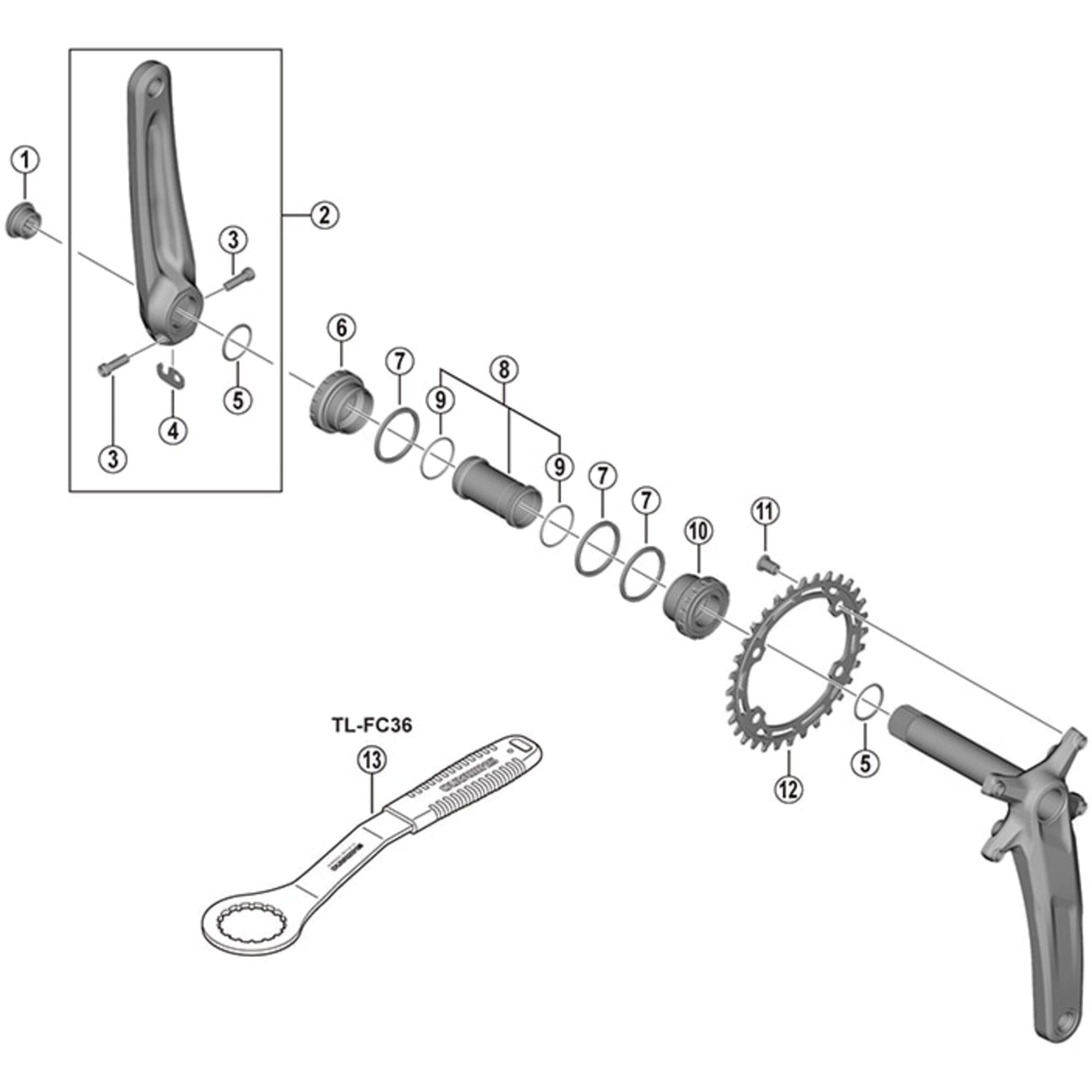 Shimano Spares FC-M5100-1 chainring; 32T