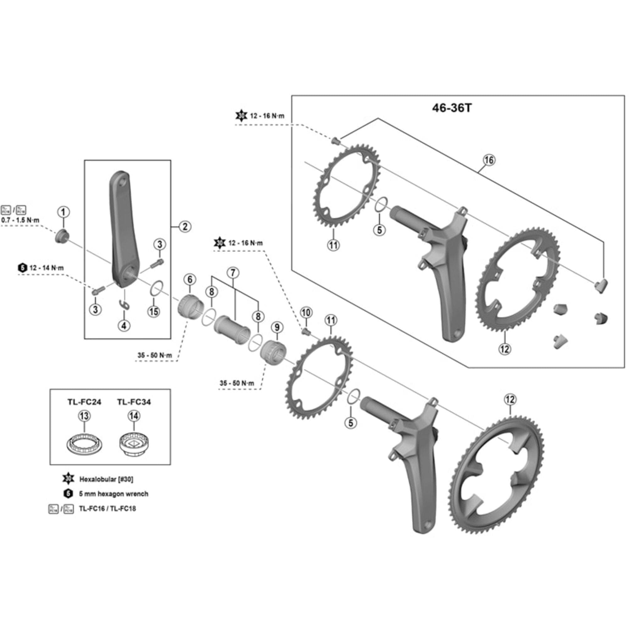 Shimano Spares FC-R9200 chainring; 54T-NJ