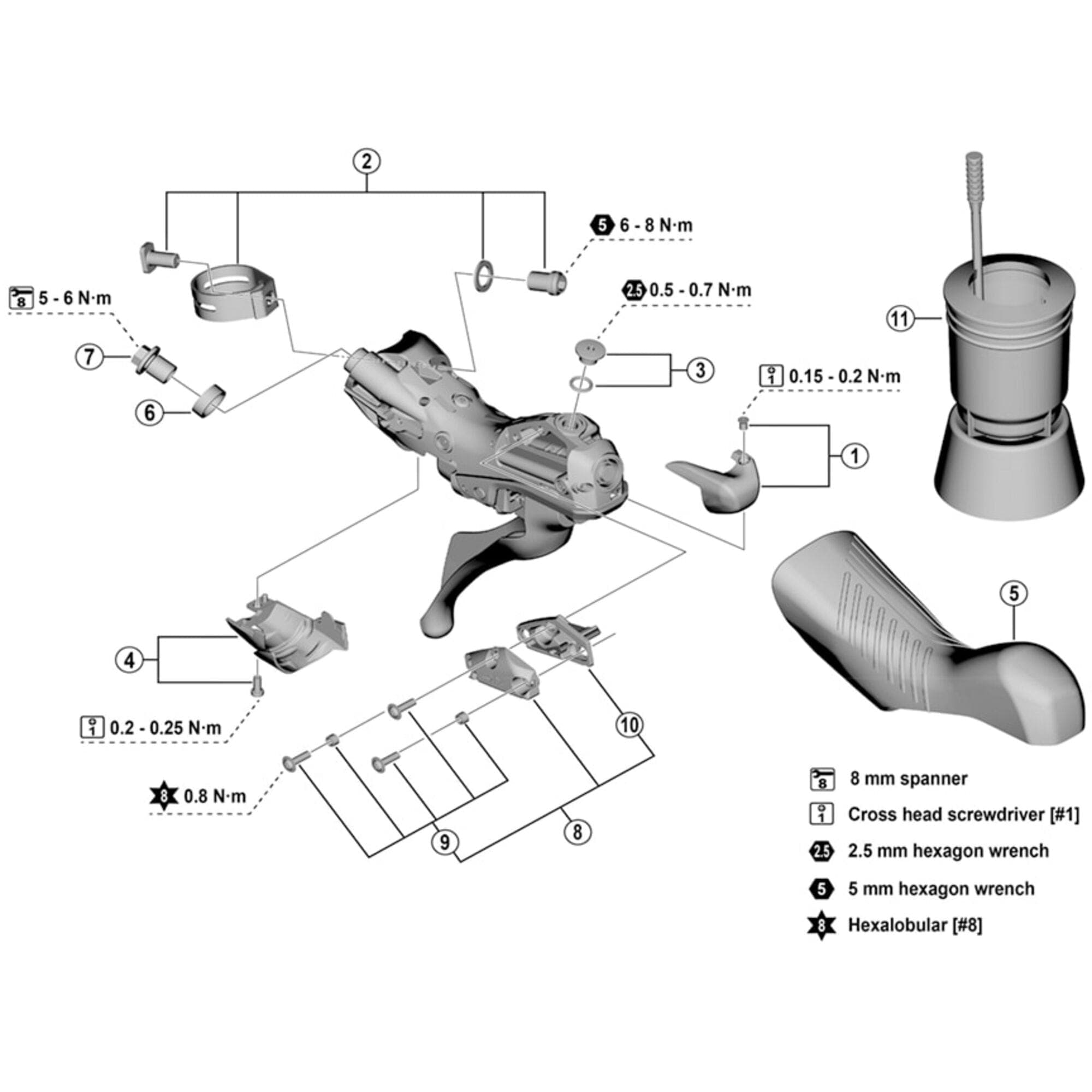 Shimano Spares ST-RX820 left hand name plate L and fixing screw