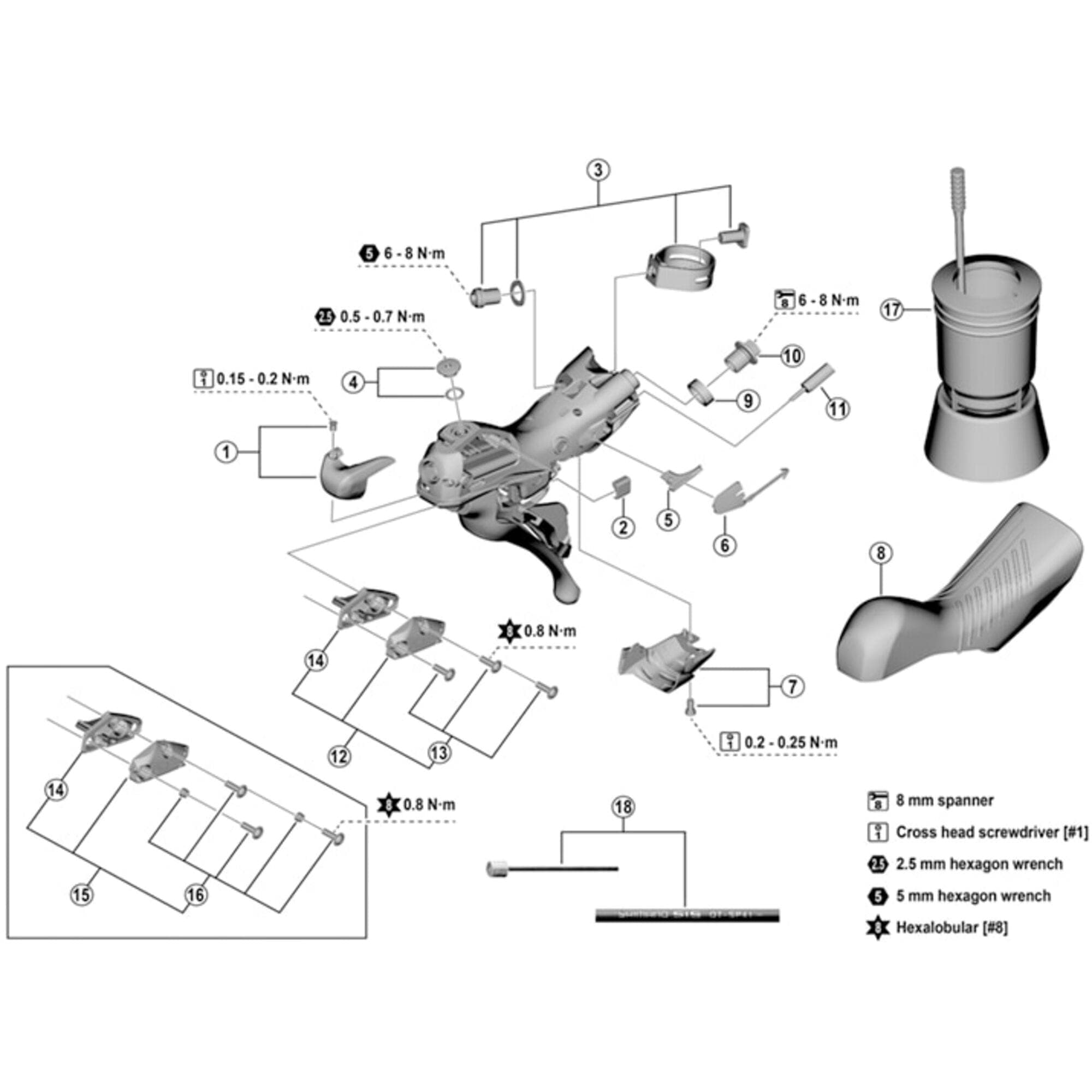 Shimano Spares ST-R7120 right hand lid unit