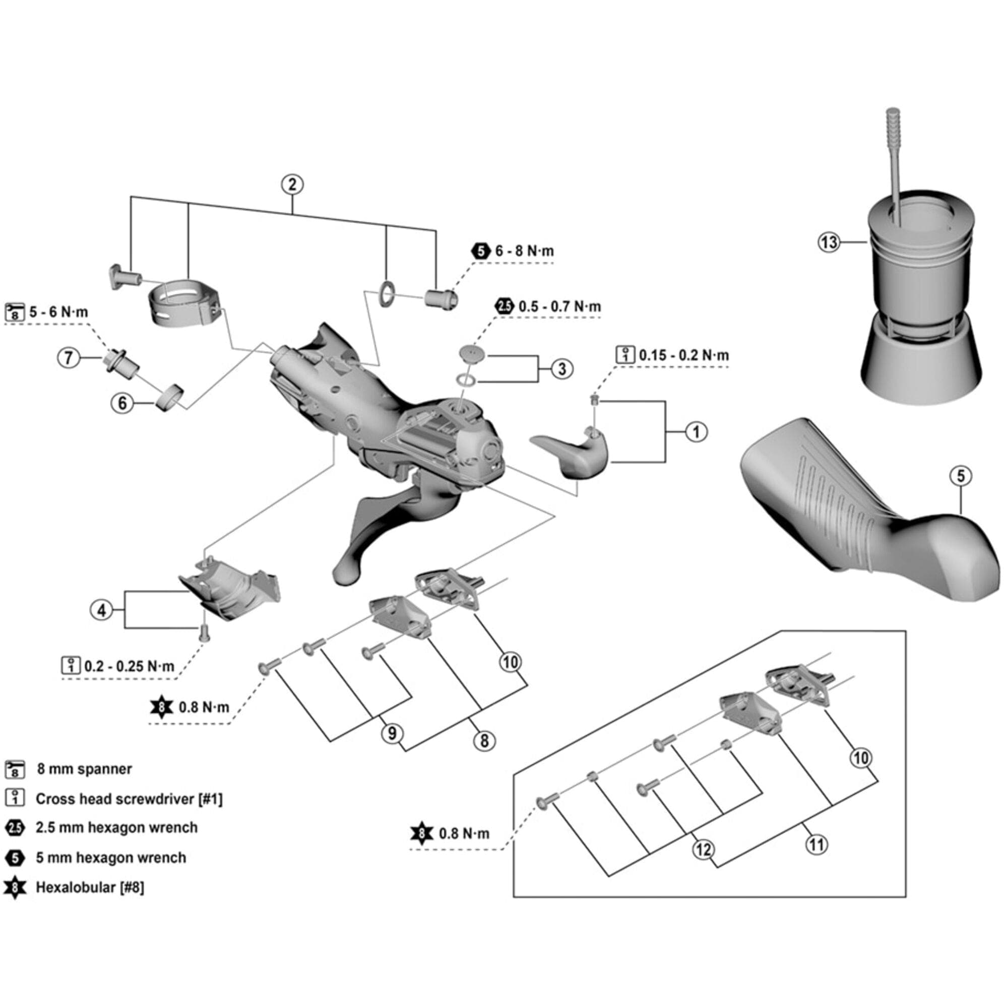 Shimano GRX ST-RX610 bracket covers, pair