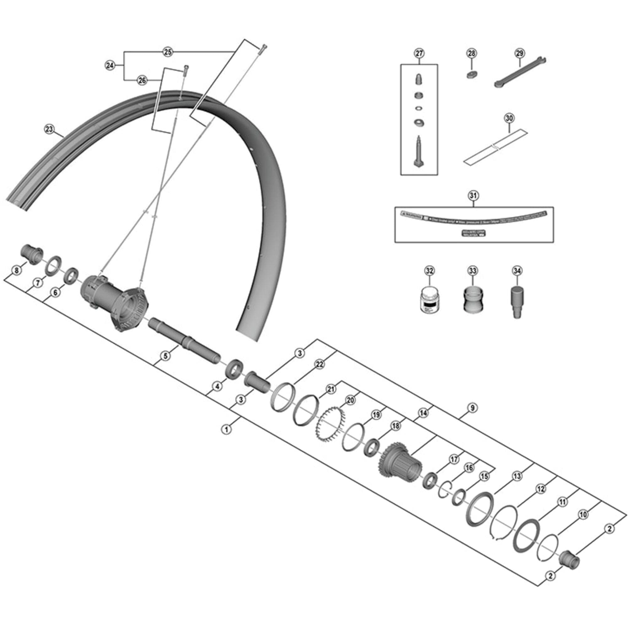 Shimano-Spares-WH-M9200-TL-R12-B-29-right-hand-spoke-and-nipple,-298-mm