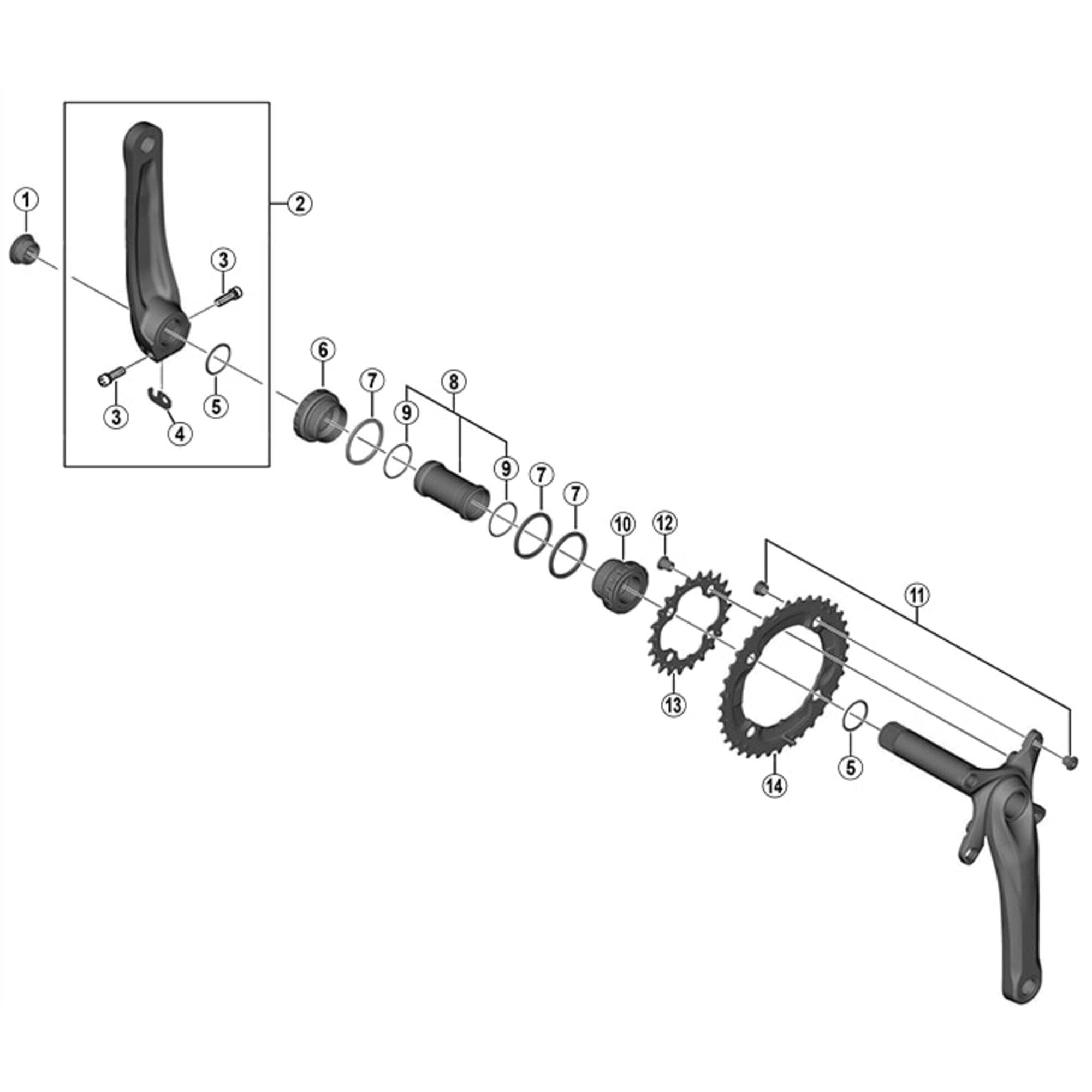 Shimano Deore FC-M617 Deore 10 speed double outer chainring, 38T-AZ