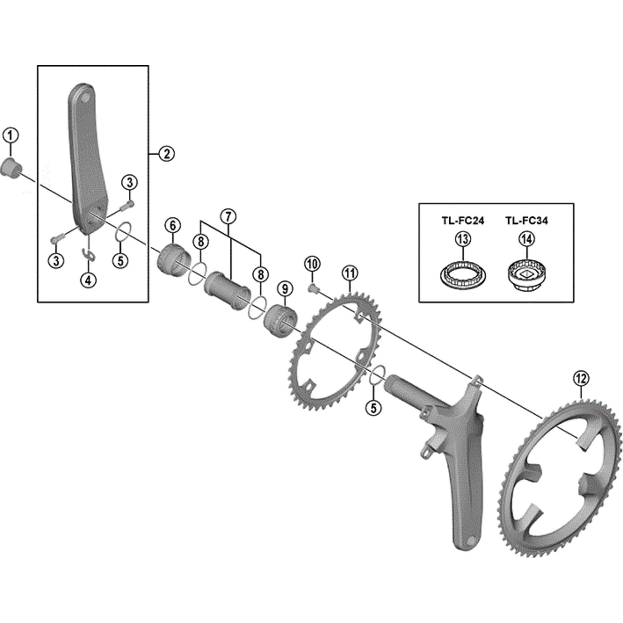 Shimano Dura-Ace FC-R9100 left hand crank arm, 177.5 mm