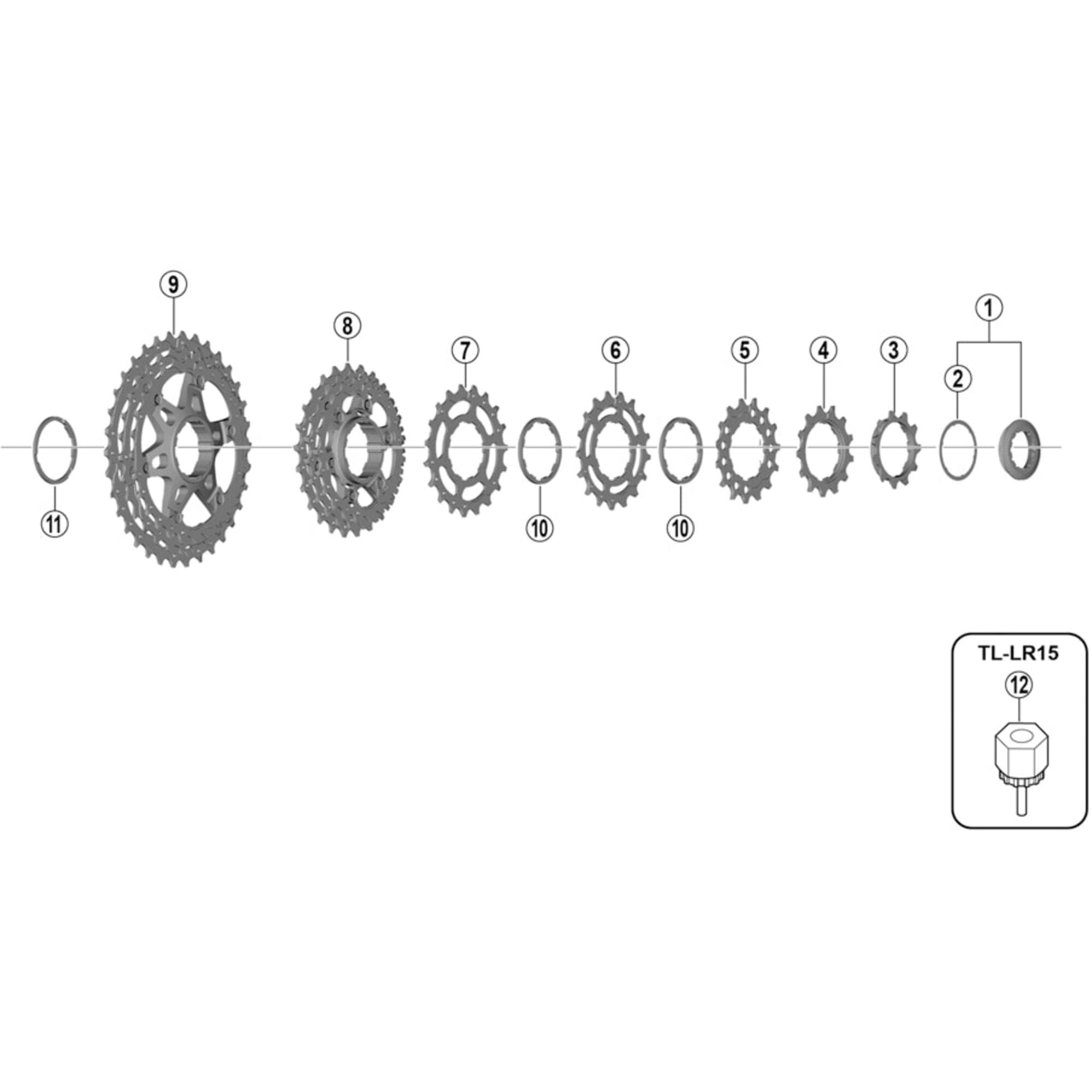 Shimano Spares CS-HG800-11 lock ring and spacer