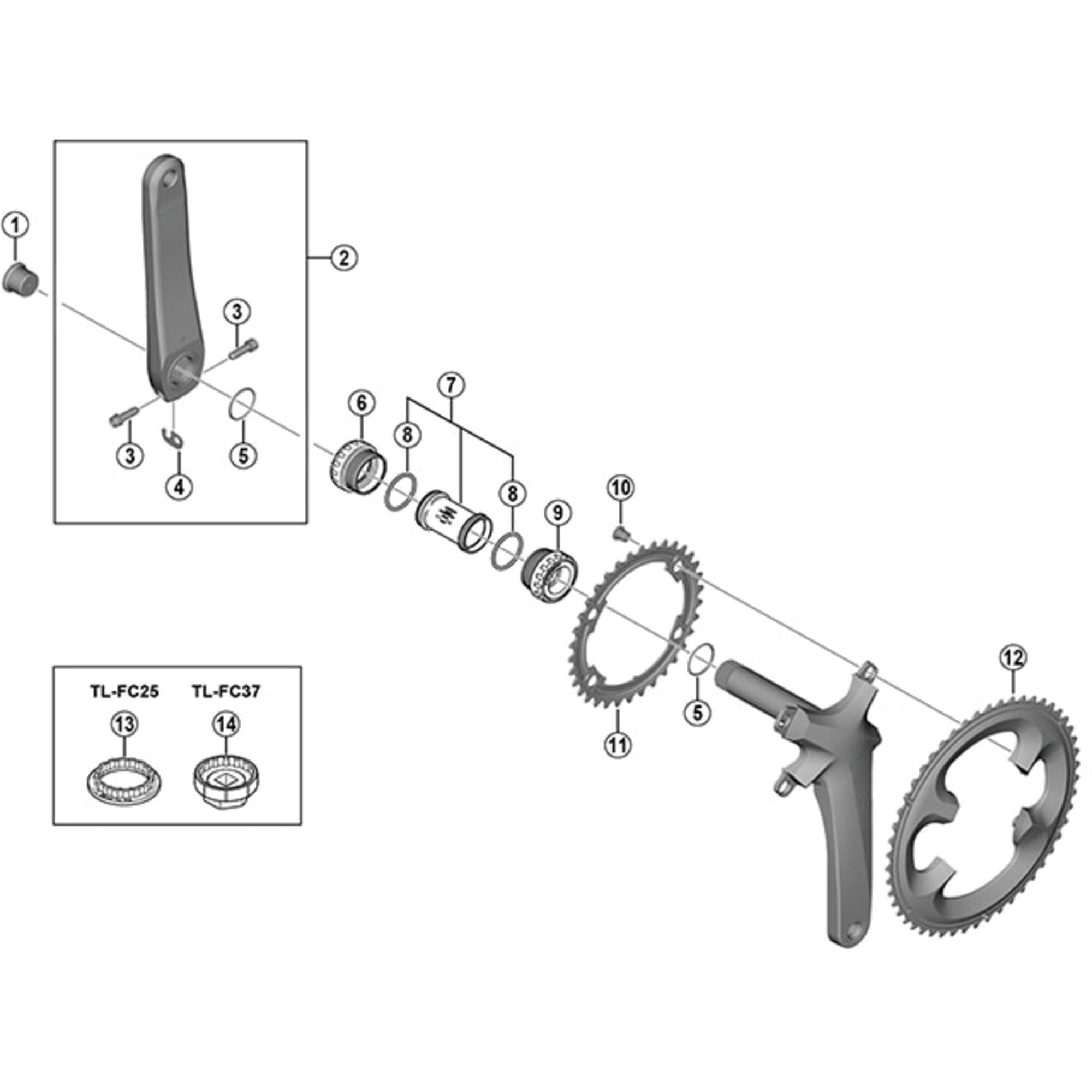 Shimano 105 FC-R7000 Inner Chainrings - Black or Silver - 110mm BCD 4 Arm