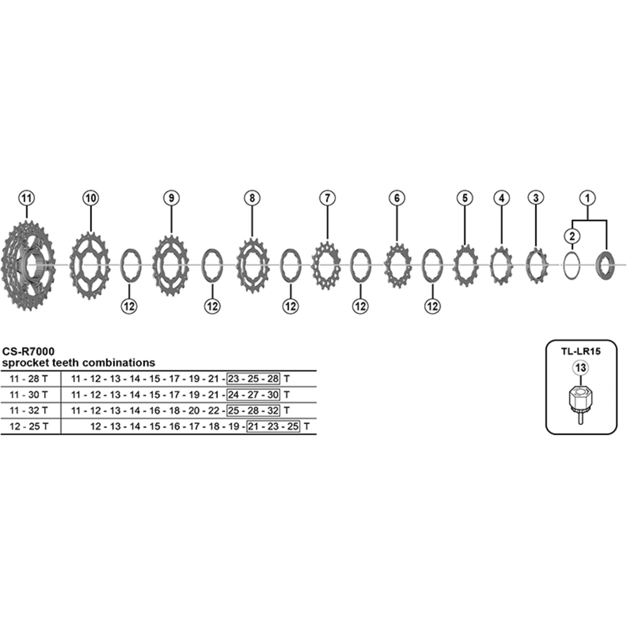 Shimano Spares CS-R7000 lock ring and spacer