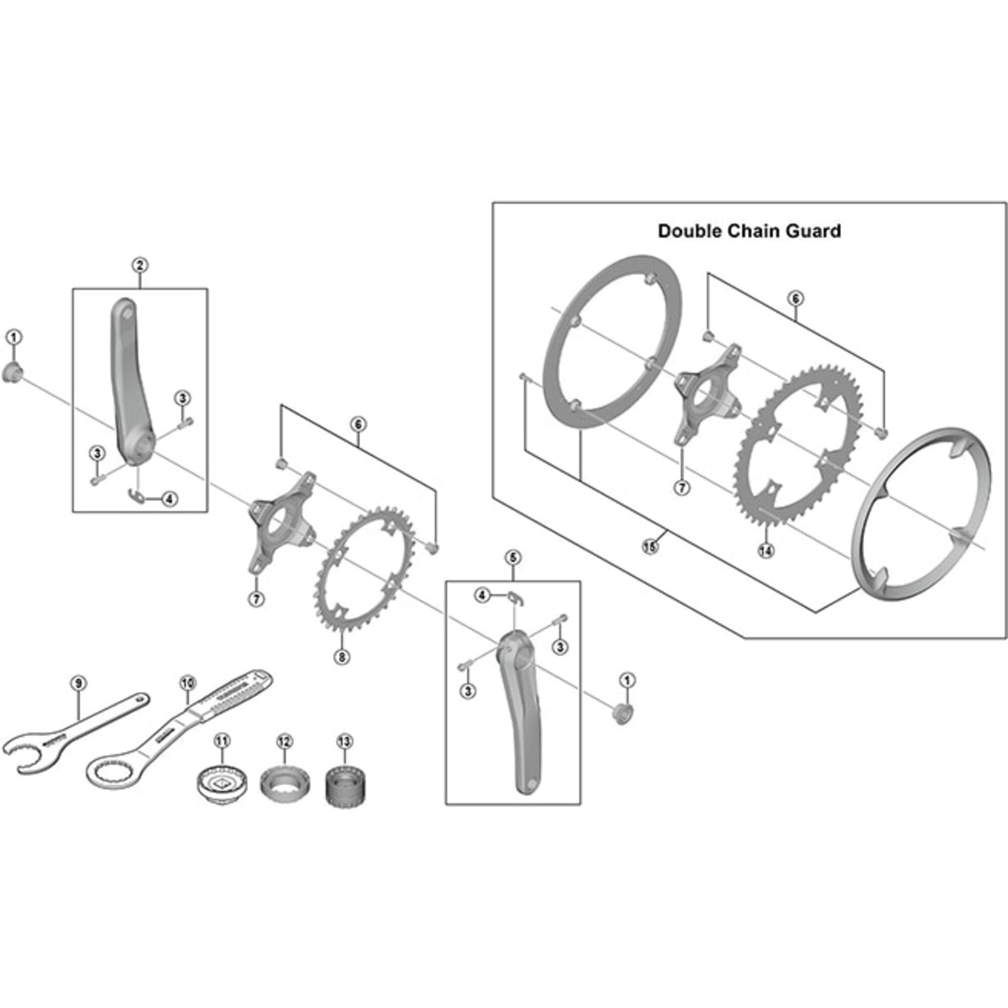 Shimano Spares FCM8050 left hand crank arm 165mm, 170mm, or 175mm