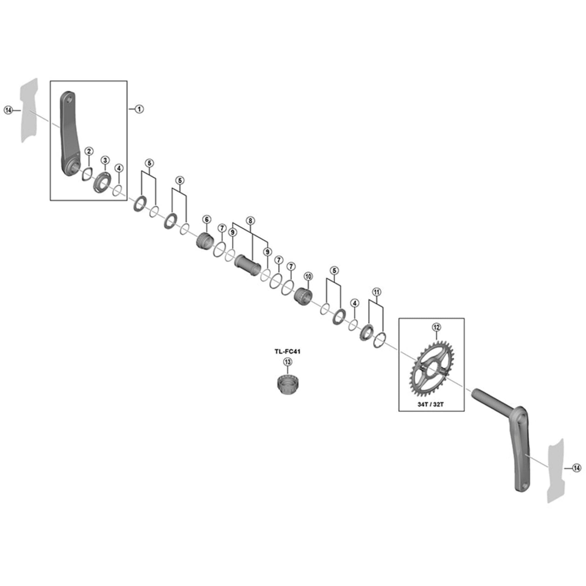 Shimano Spares FC-M9100 lock ring and washer