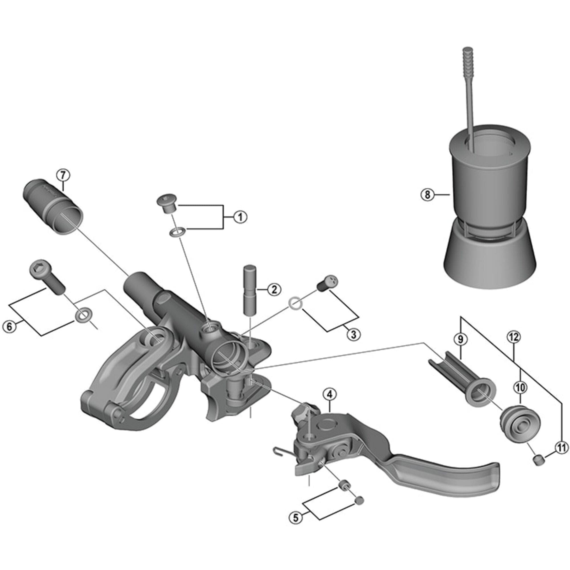 Shimano Spares BL-M8100 right hand lever member unit