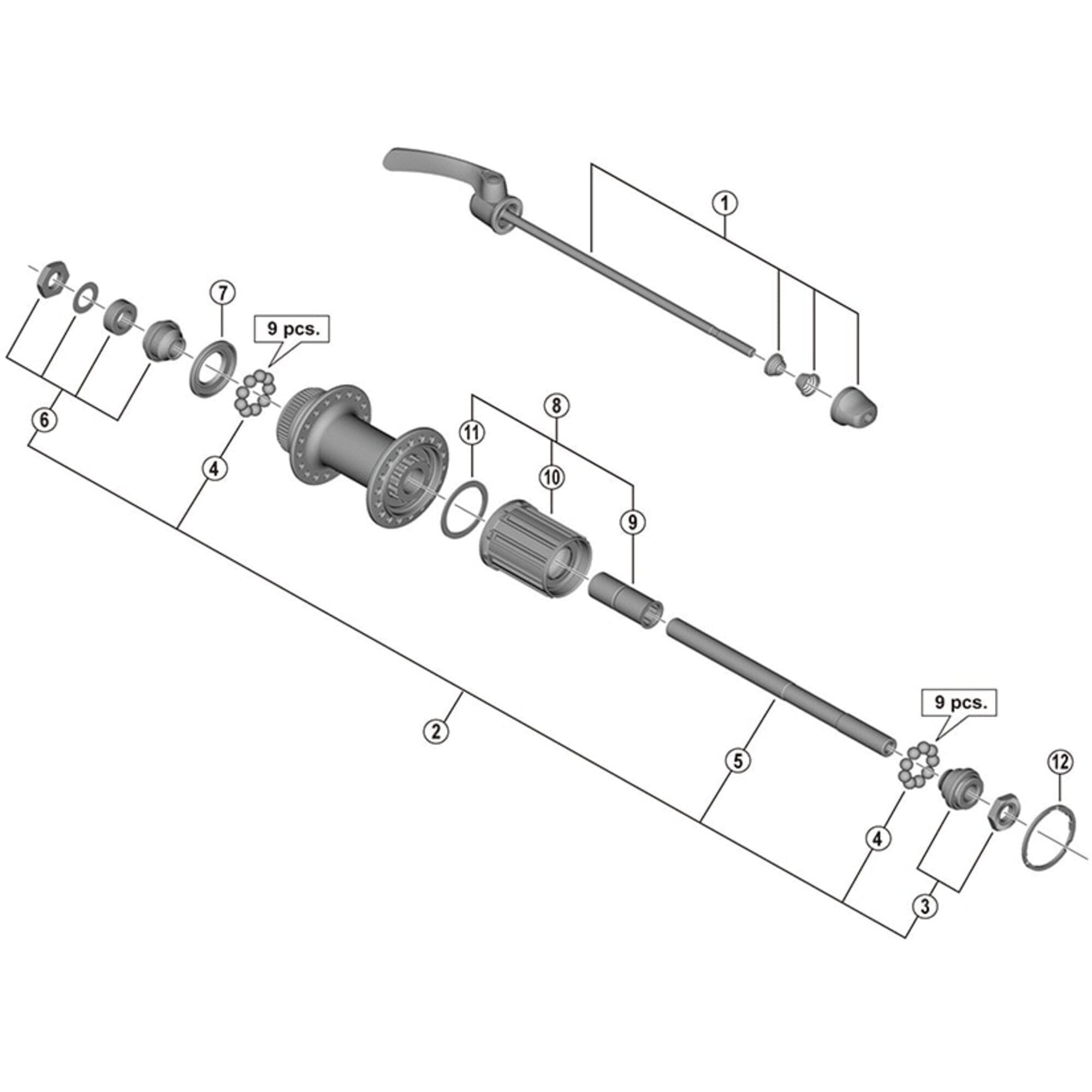 Shimano Spares 105 FH-5800 Complete Freewheel Body - Y31F98070