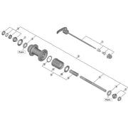 Shimano Spares FH-M7000 complete quick release 163 mm