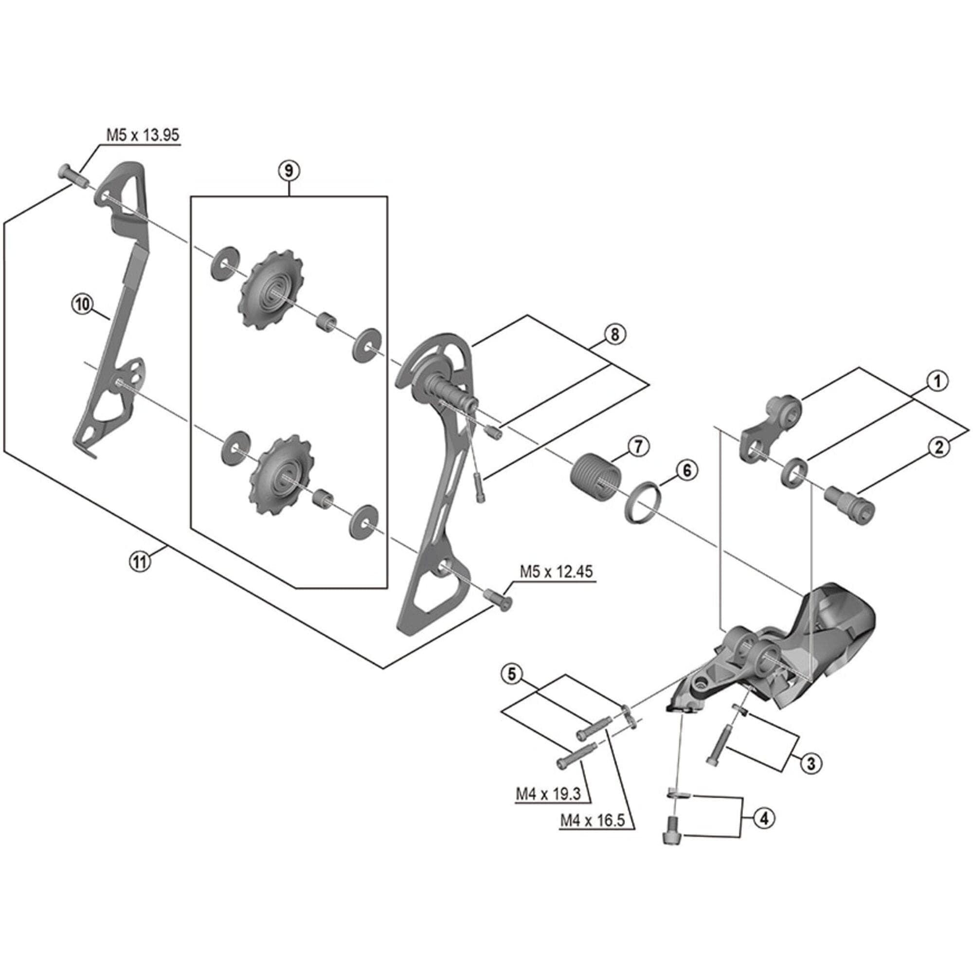 Shimano Spares Deore RD-T6000 tension and guide pulley set