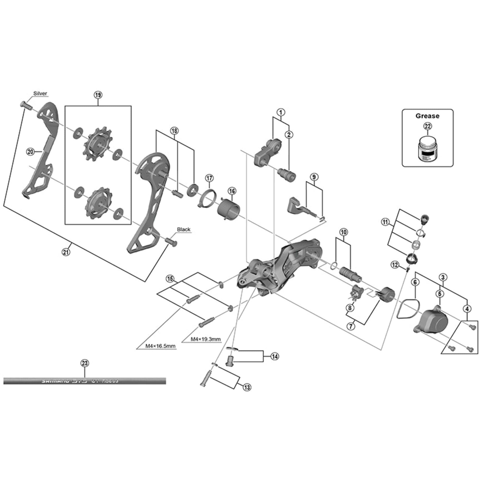 Shimano Spares Ultegra GRX RD-R8000/RX812 tension and guide pulley set