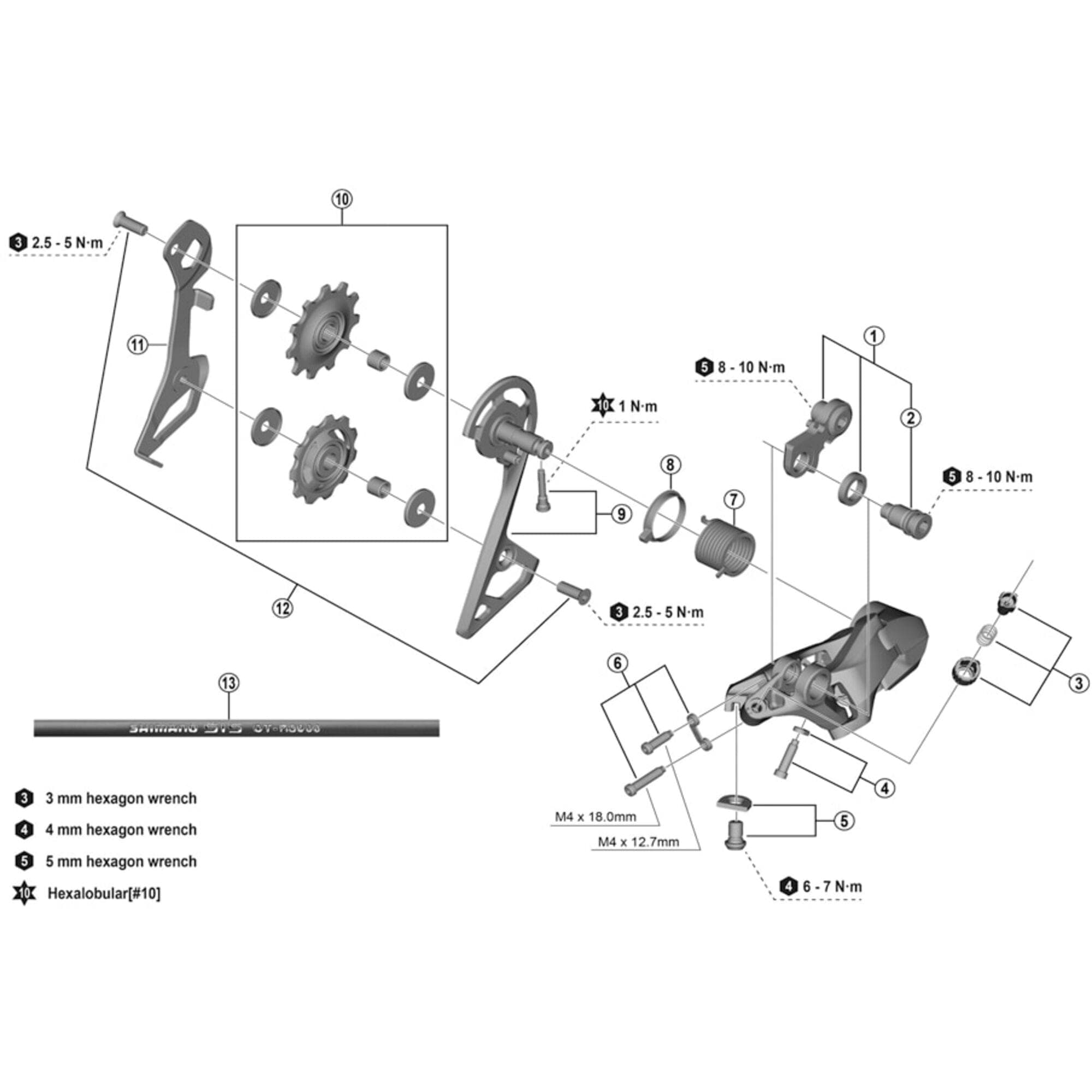 Shimano Spares 105 RD-R7000 tension and guide pulley set