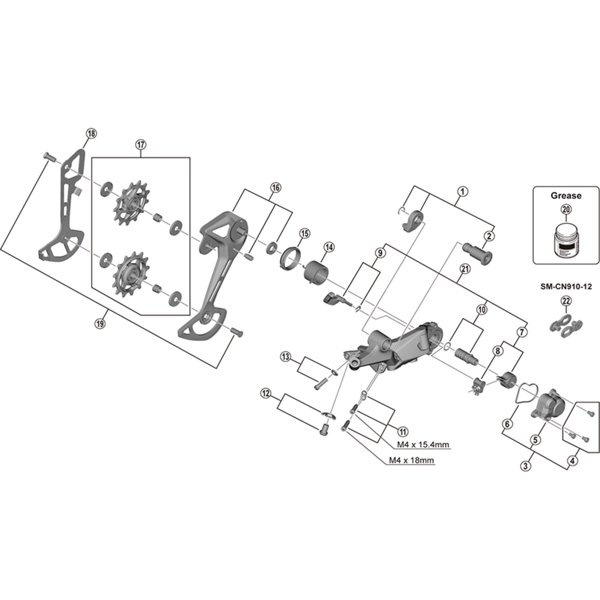 Shimano Spares SLX RD-M7100 tension and guide pulley set