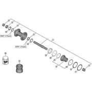 Shimano Spares FH-M8130-B complete hub axle, 157 mm