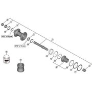 Shimano Spares FH-M7130-B complete hub axle, 157 mm
