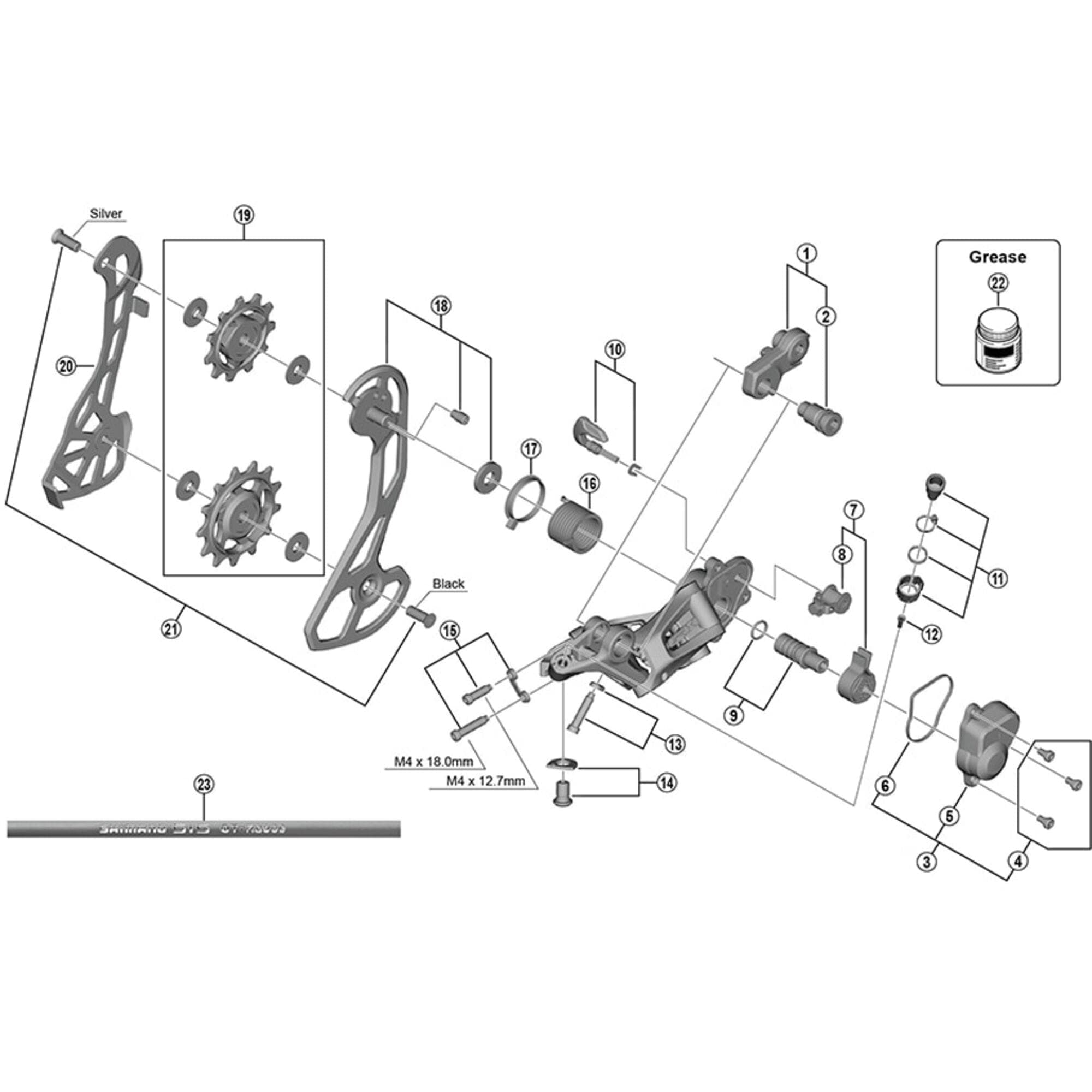 Shimano Spares GRX RD-RX810 tension and guide pulley set