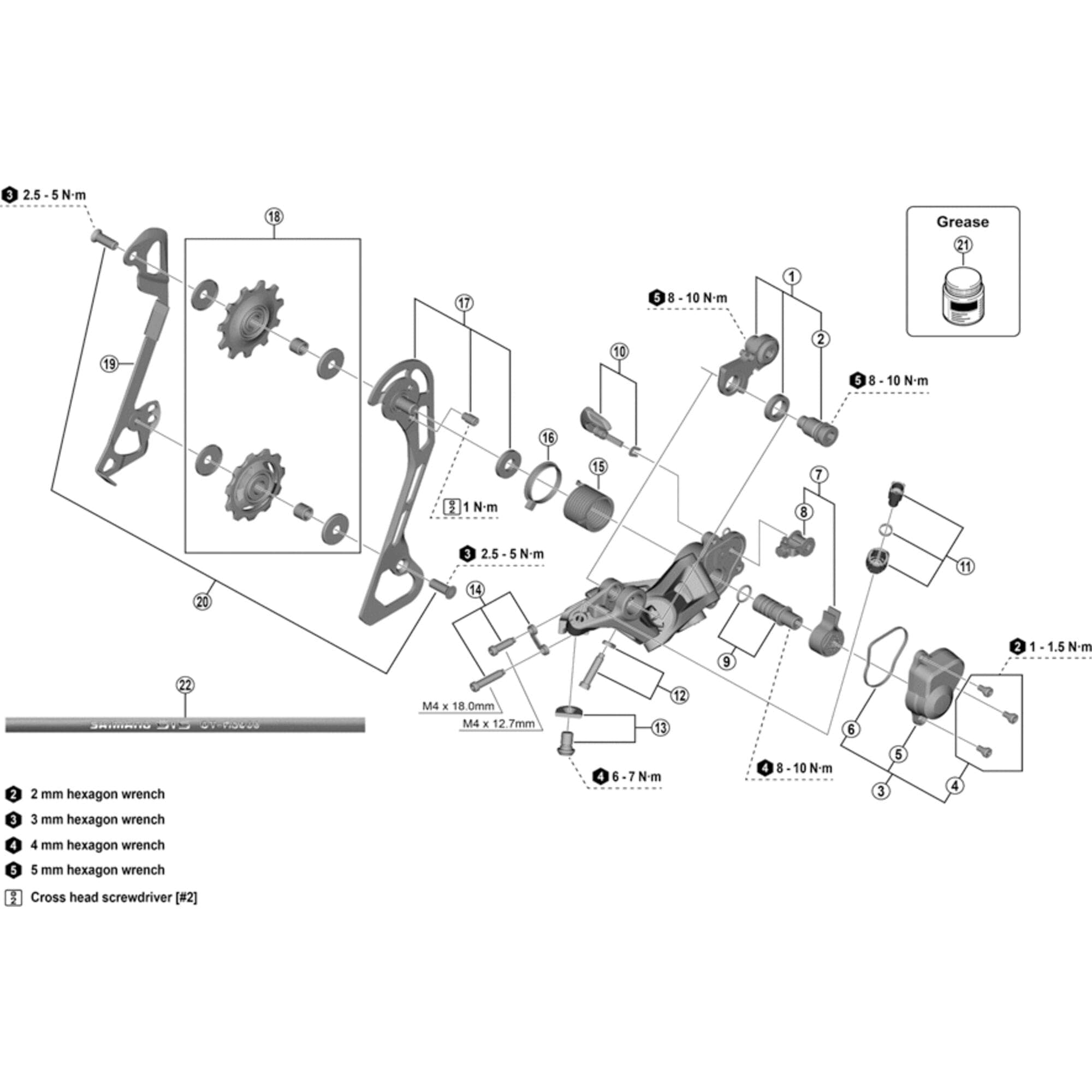 Shimano Spares GRX RD-RX400 GRX tension and guide pulley set