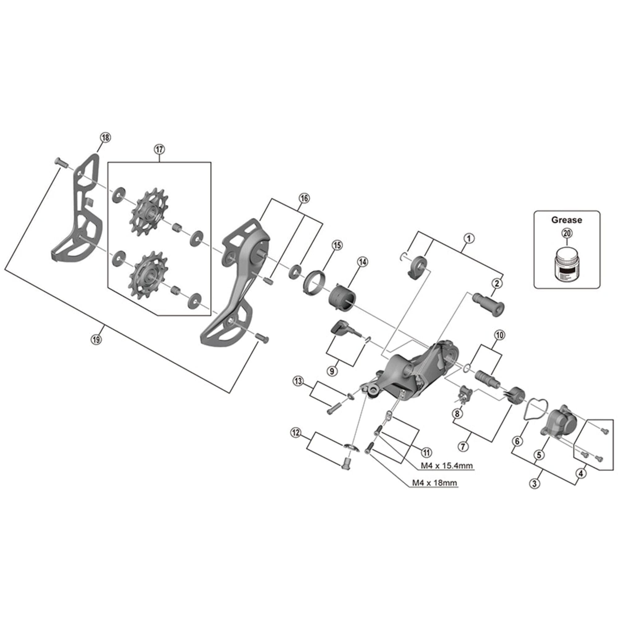 Shimano Spares RD-M5100 tension and guide pulley set