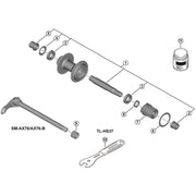 Shimano Spares FH-MT410-B complete hub axle
