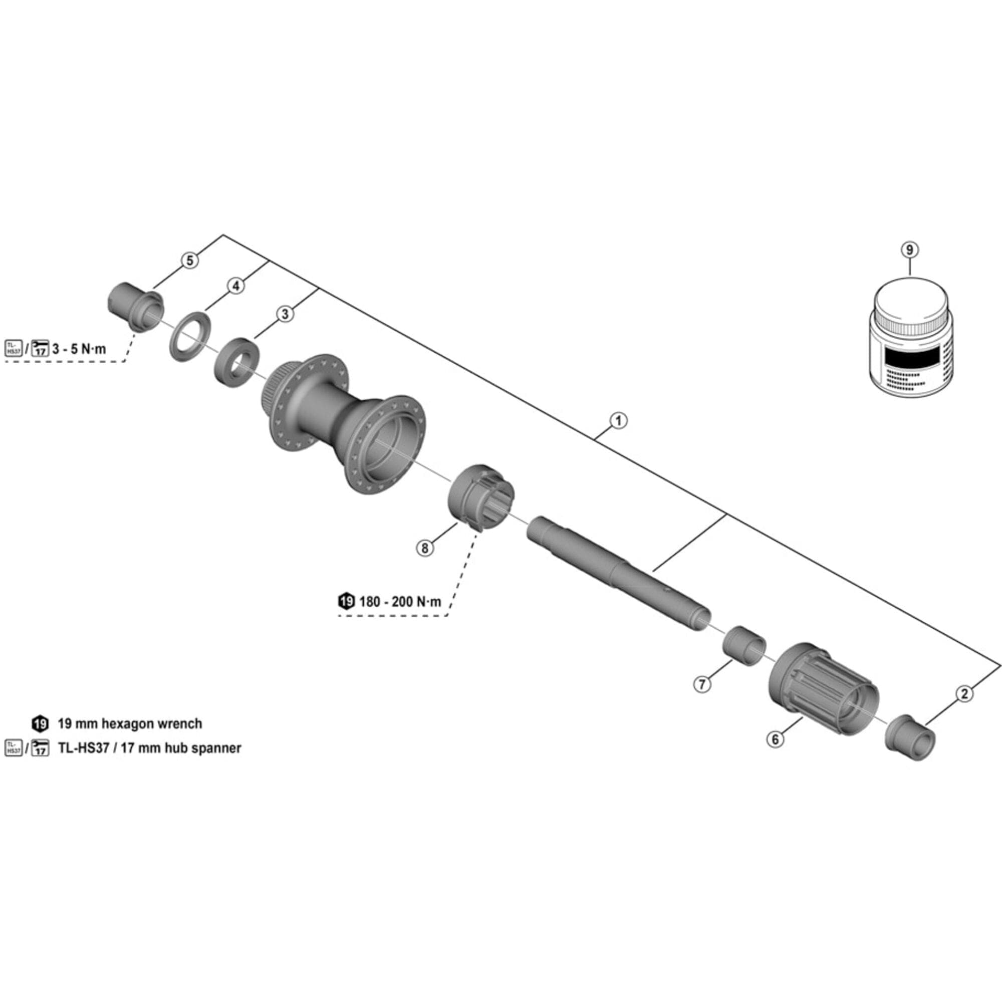 Shimano Spares FH-TC500 freewheel body unit, Micro Spline