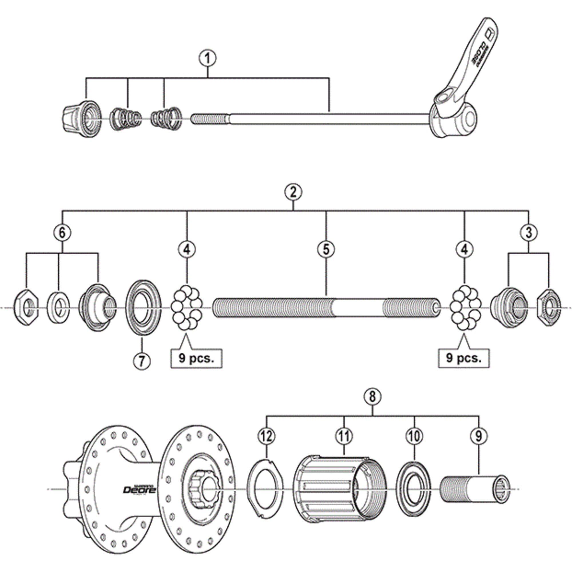 Shimano Spares FH-M525A complete freewheel body