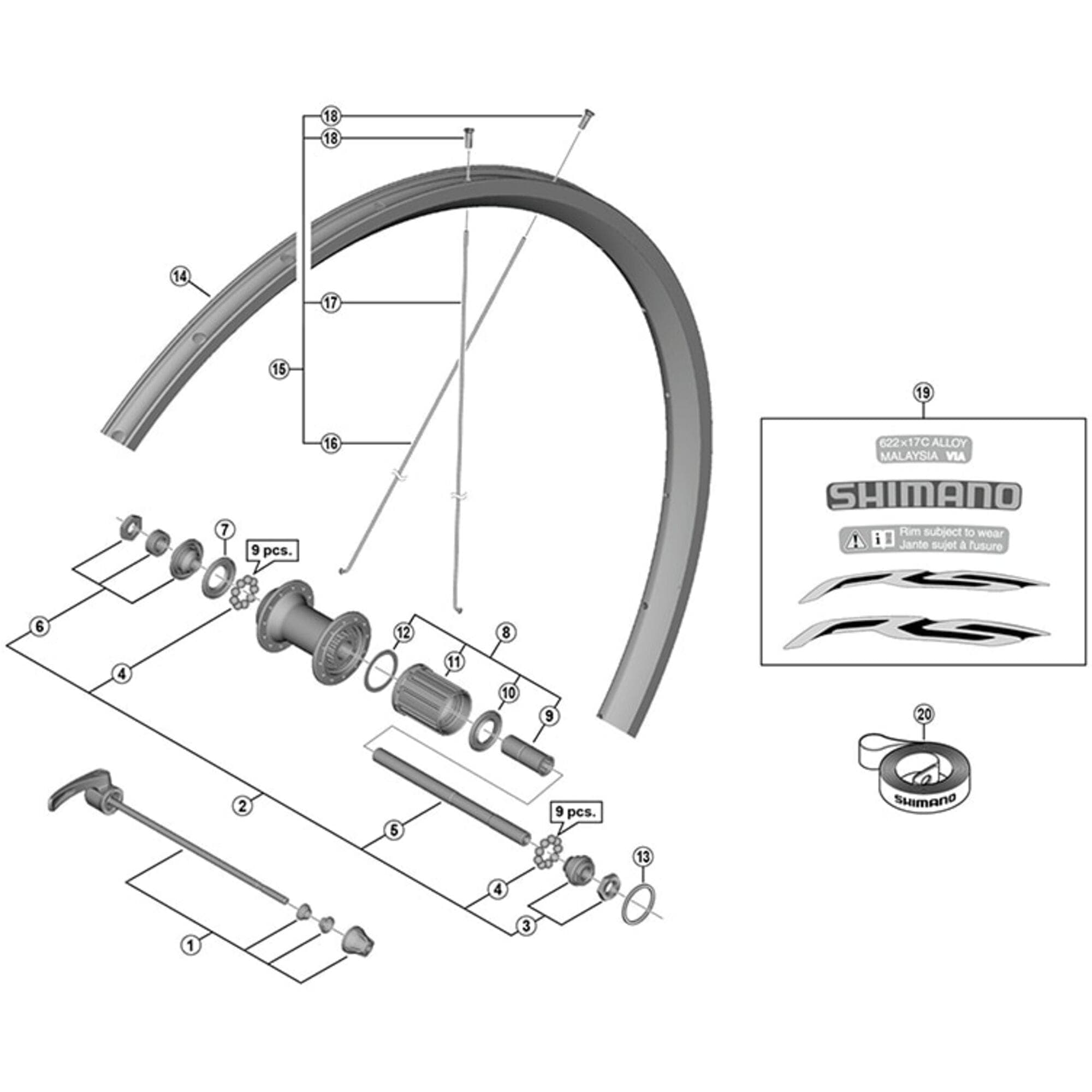 Shimano Spares WH-RS010 complete freewheel body