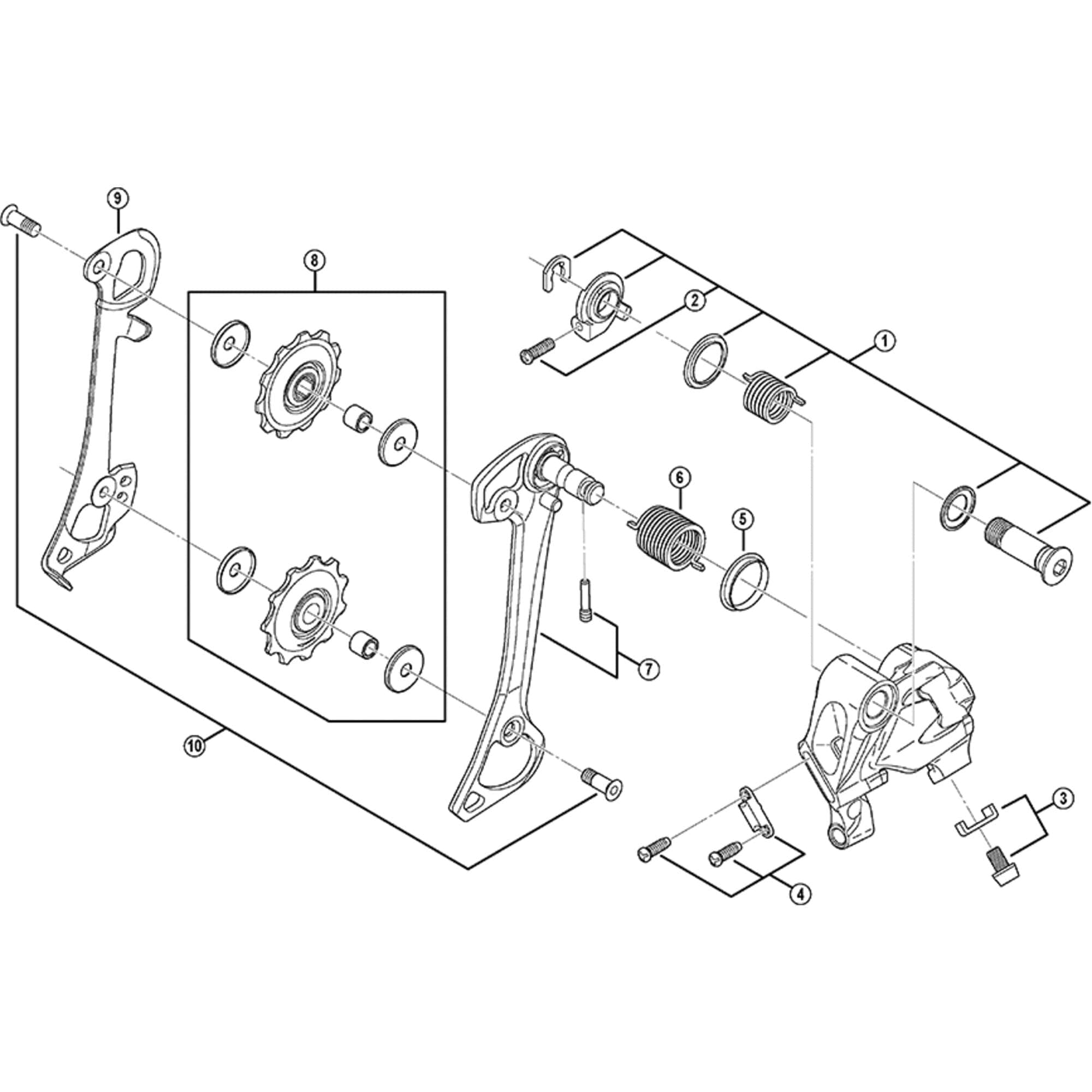 Shimano Spares Deore RD-T610 tension and guide pulley set
